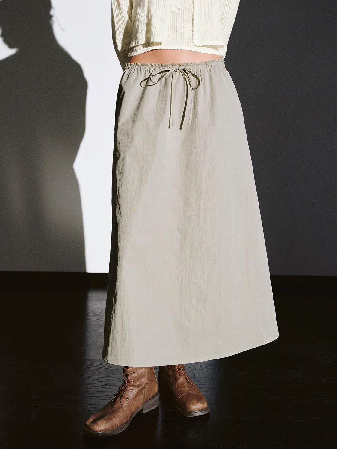 Pull On Drawstring A-Line Midi Skirts - Image 26