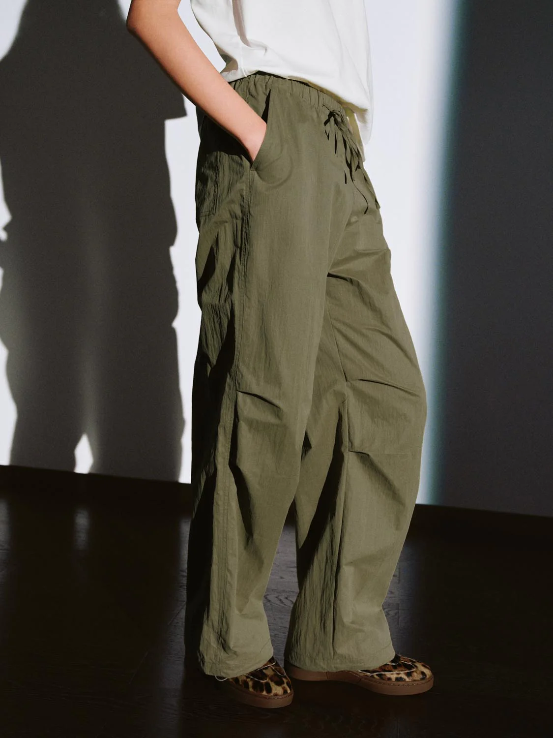 Pull On Drawstring Wide Leg Cargo Pants - Image 27