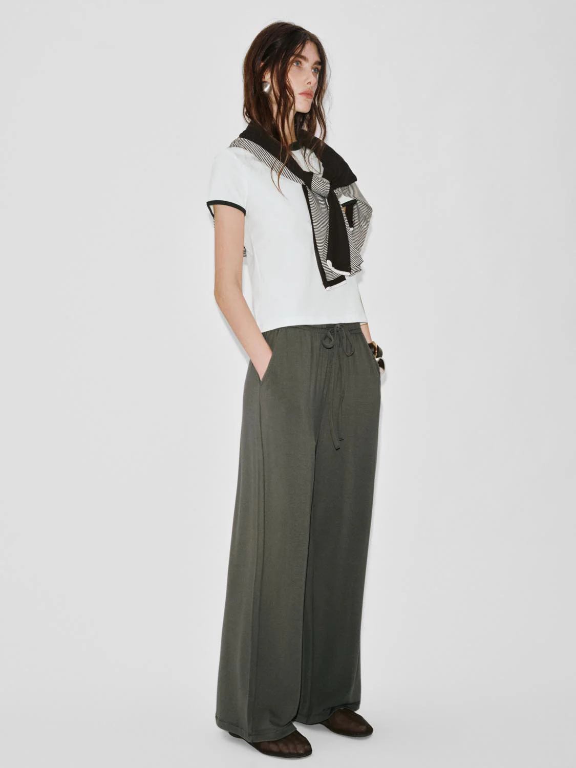 Pull On Drawstring Wide Leg Pants - Image 6