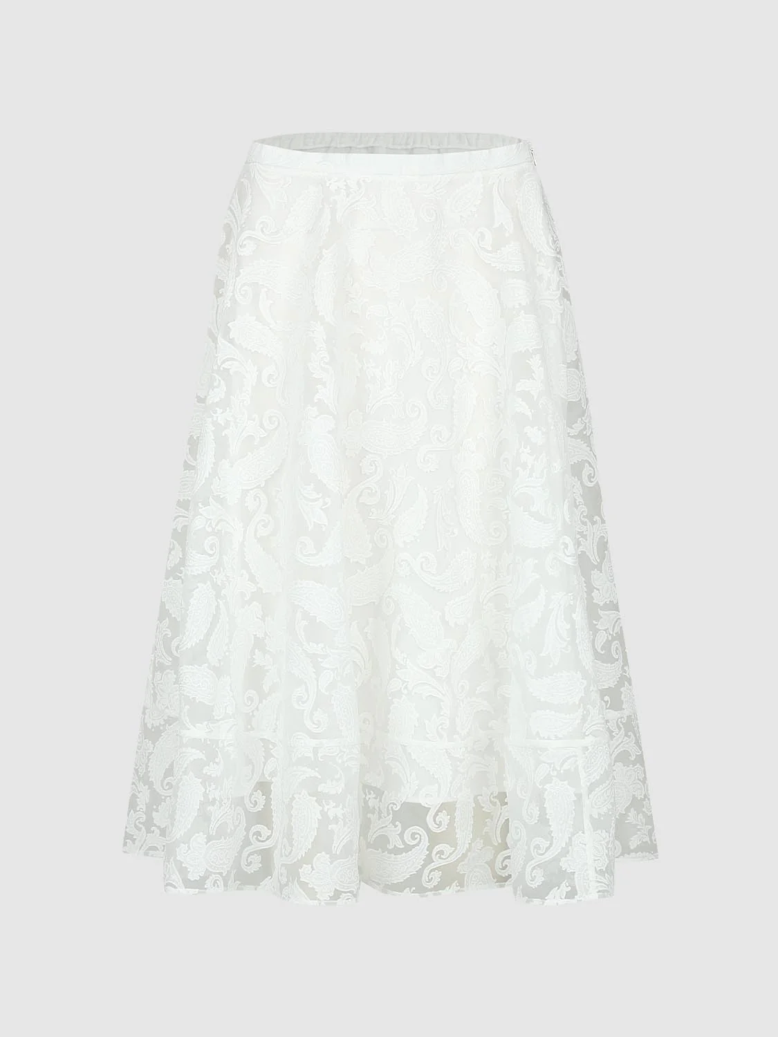 Pull On Laced A-Line Midi Skirts - Image 2