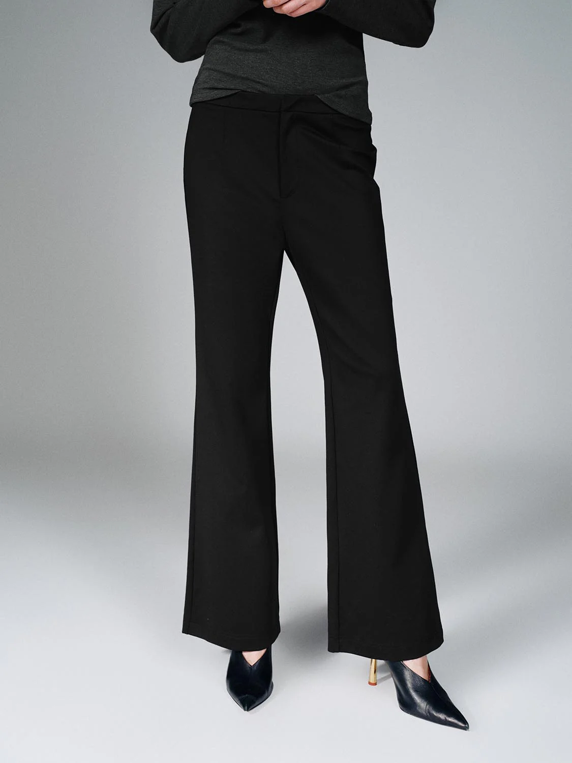 Pull On Tailored Flare Leg Pants - Image 9