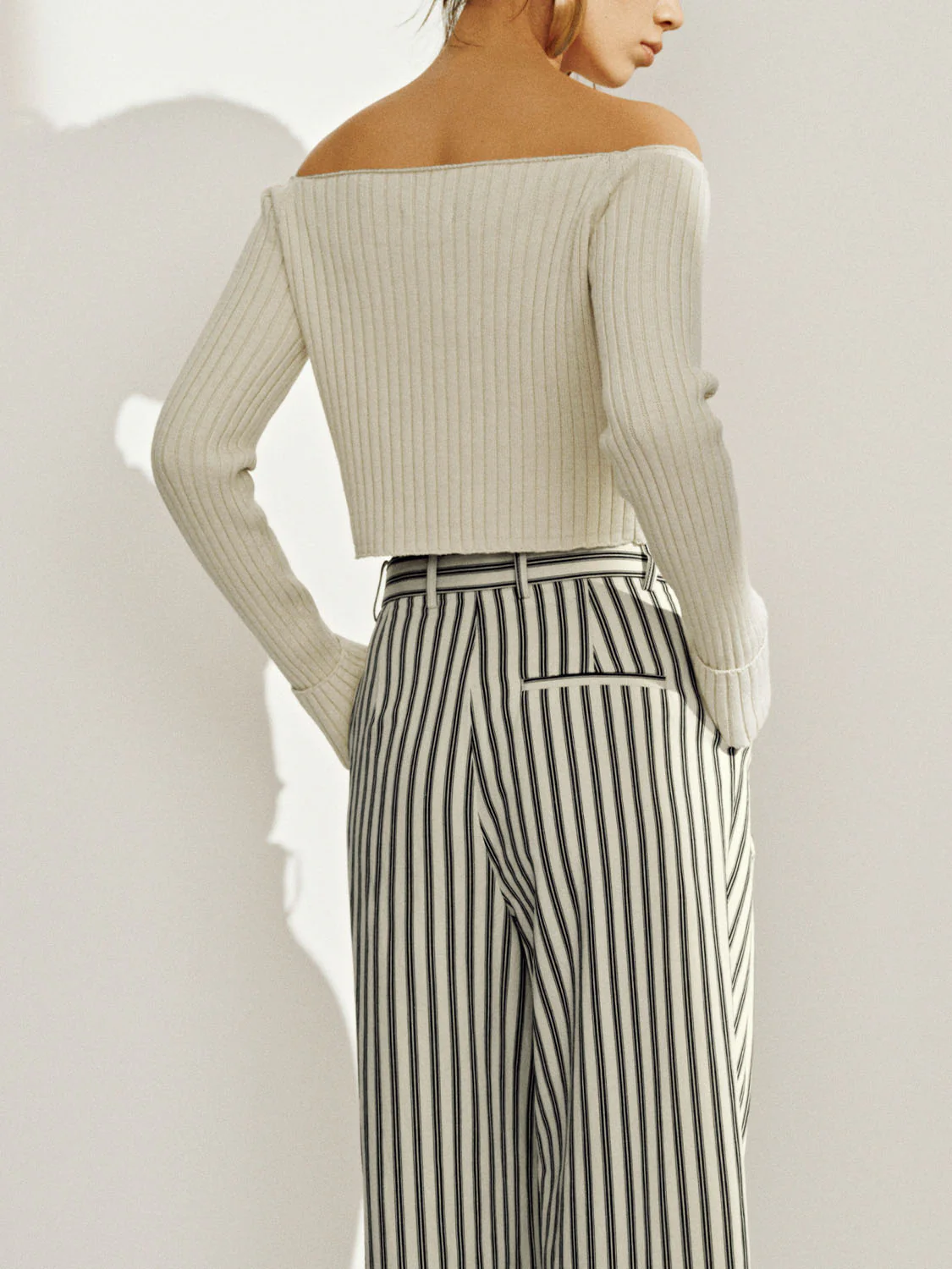 Rib Knitted Long Sleeve T-Shirts - Image 2