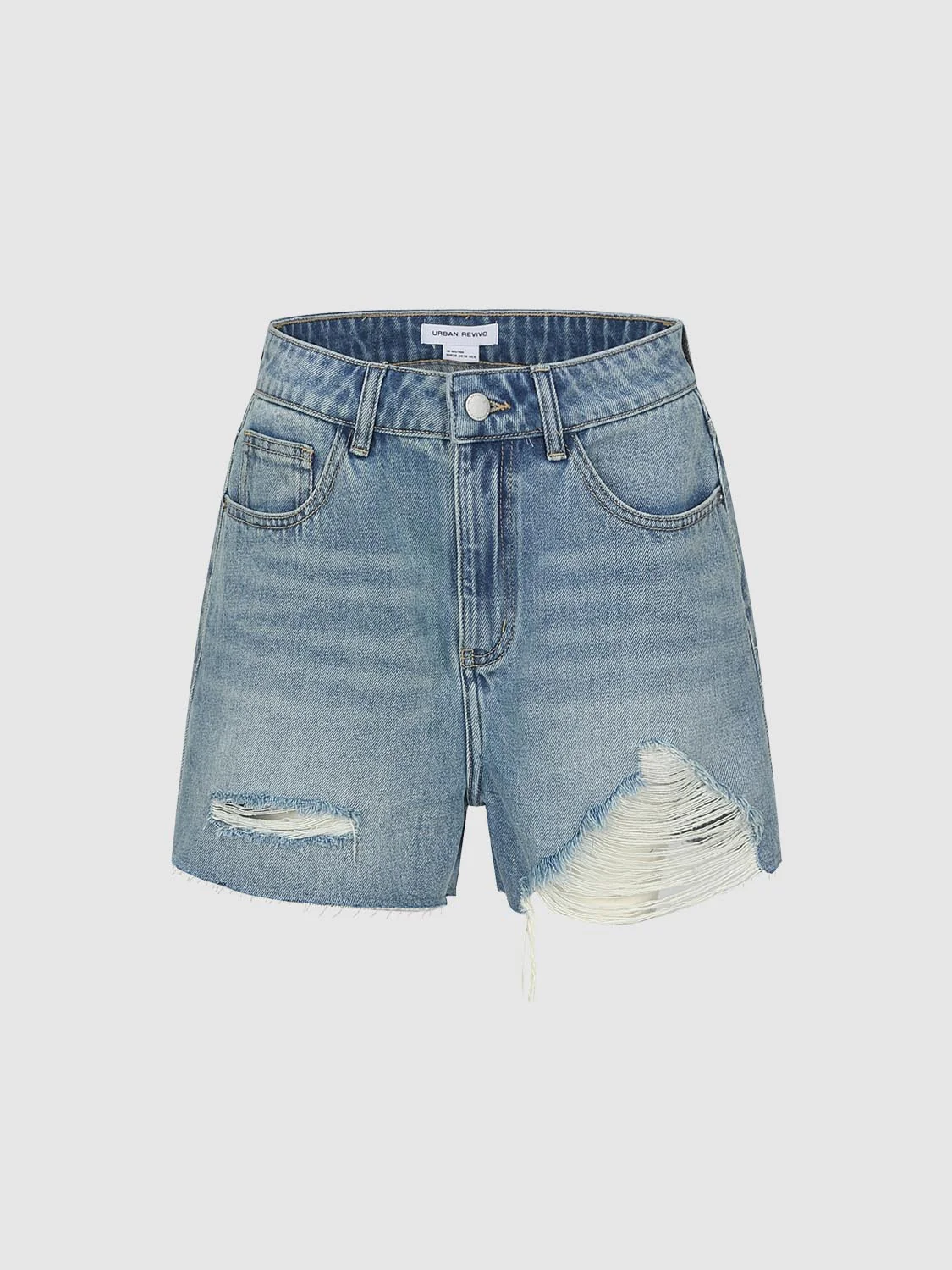 Ripped Denim Shorts