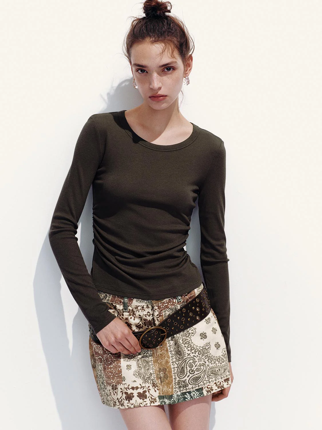 Ruched Long Sleeve T-Shirts - Image 9
