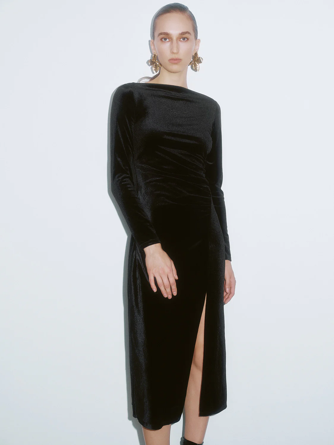 Ruched Split Hem Skinny-Fit Dresses - Image 10