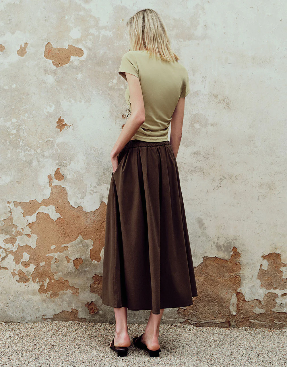 Ruched Square-cut Collar T-Shirt - Image 14