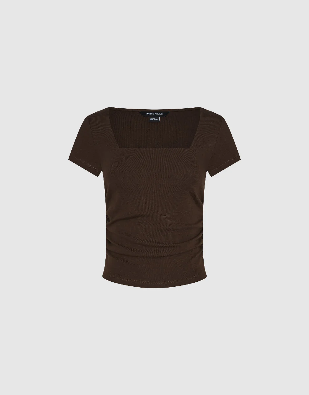 Ruched Square-cut Collar T-Shirt - Image 4