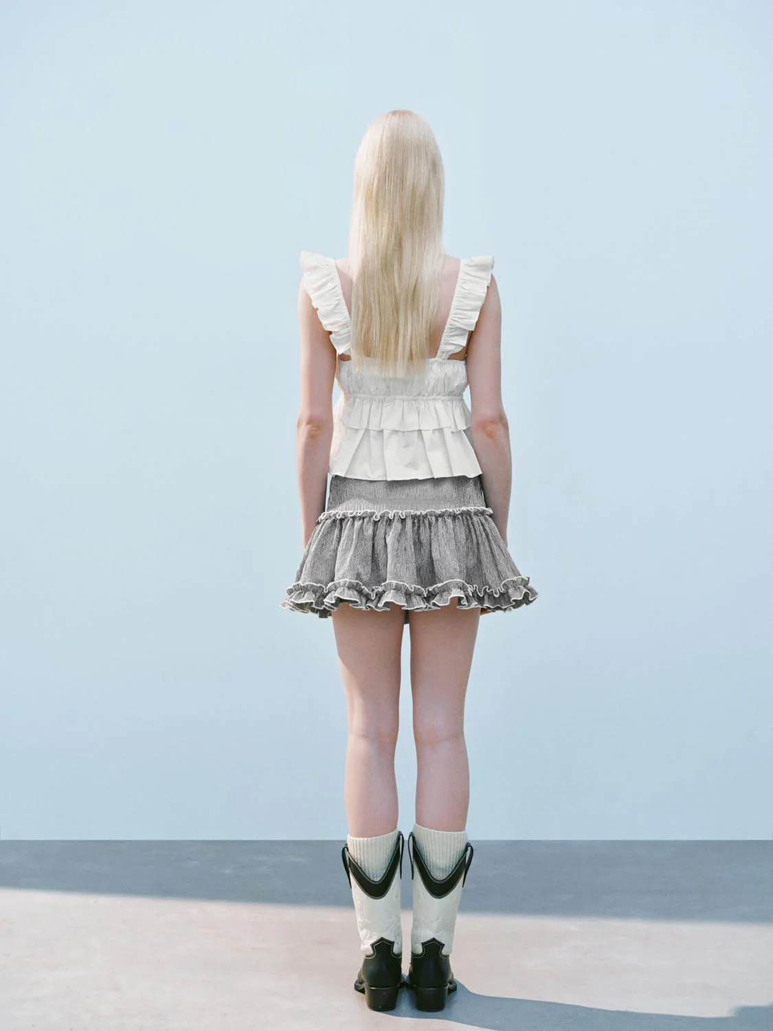 Ruffle Hem Mini A-Line Skirts - Image 3