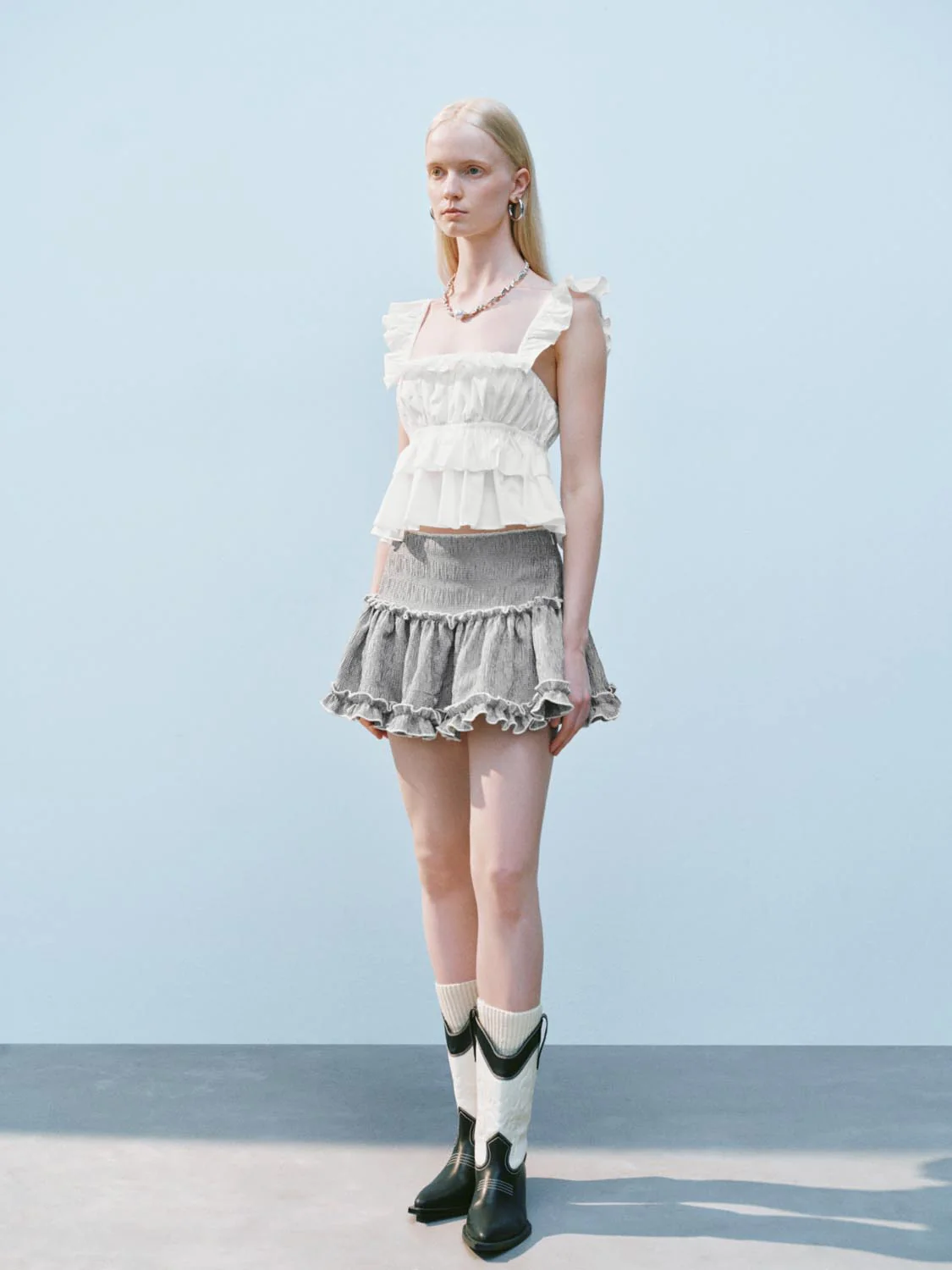 Ruffle Hem Mini A-Line Skirts - Image 6