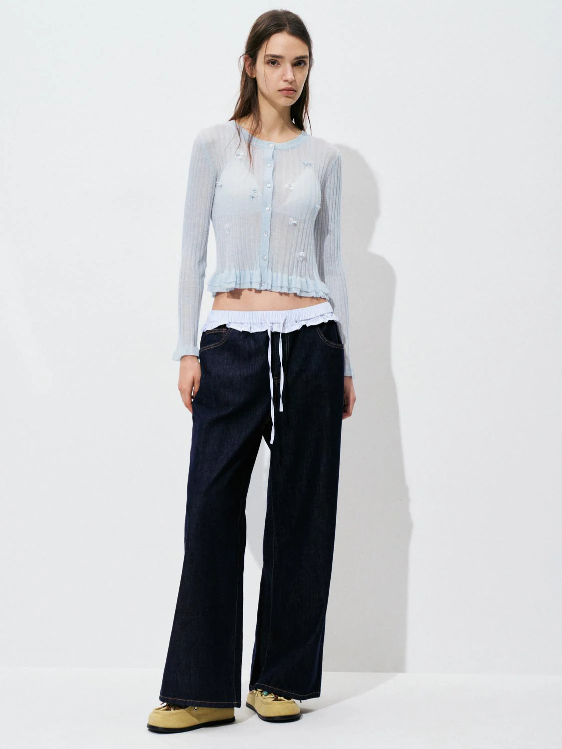 Ruffled Button Up Knitted Cardigans - Image 20