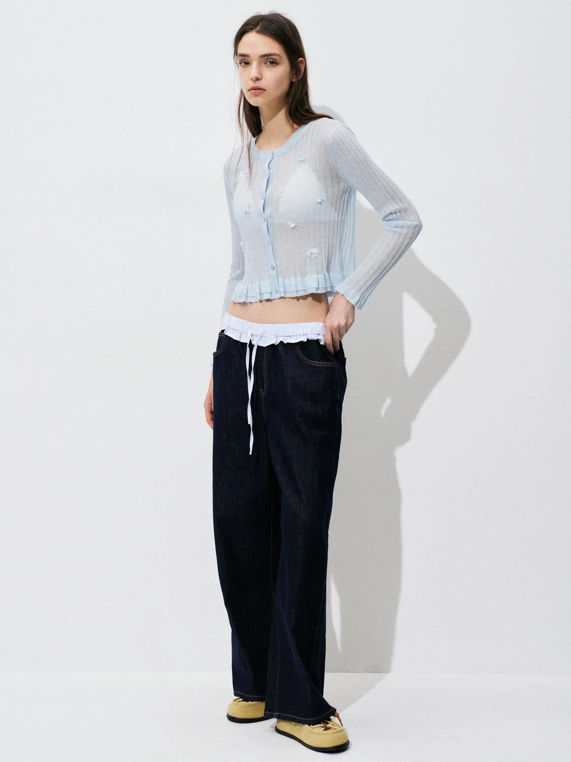 Ruffled Button Up Knitted Cardigans - Image 21