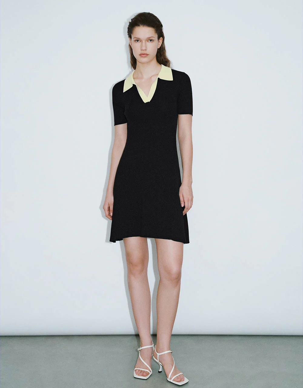 Sailor Collar Neck Knitted Dress - Image 8