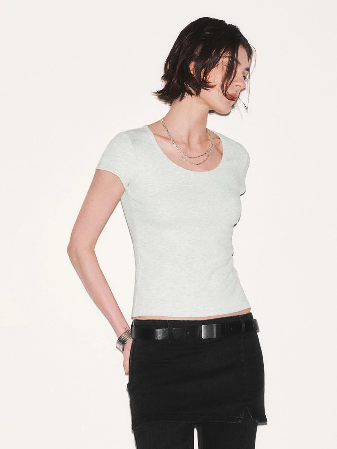 Scoop Neck Capped Sleeve T-Shirts