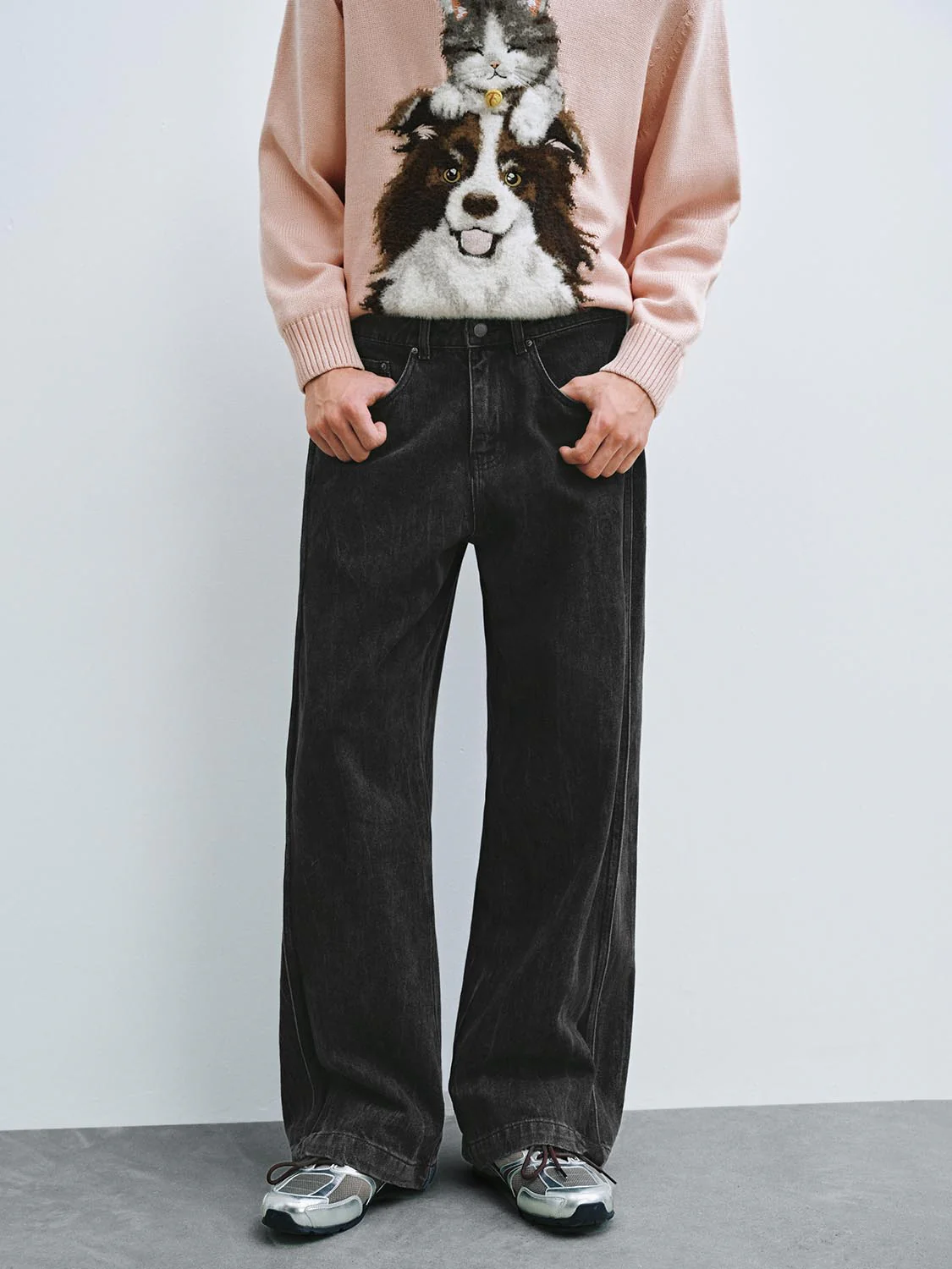 Seamed Wide Leg Jeans - Image 9