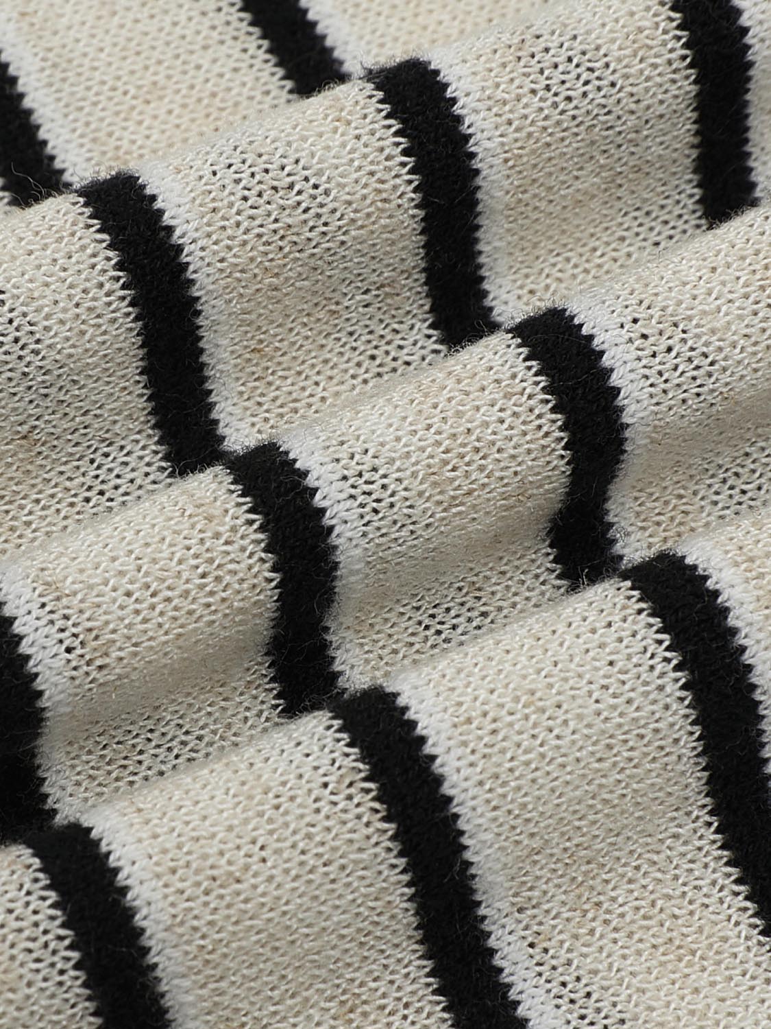 Shawl Detail Striped Long Sleeve Knitted T-Shirts - Image 8