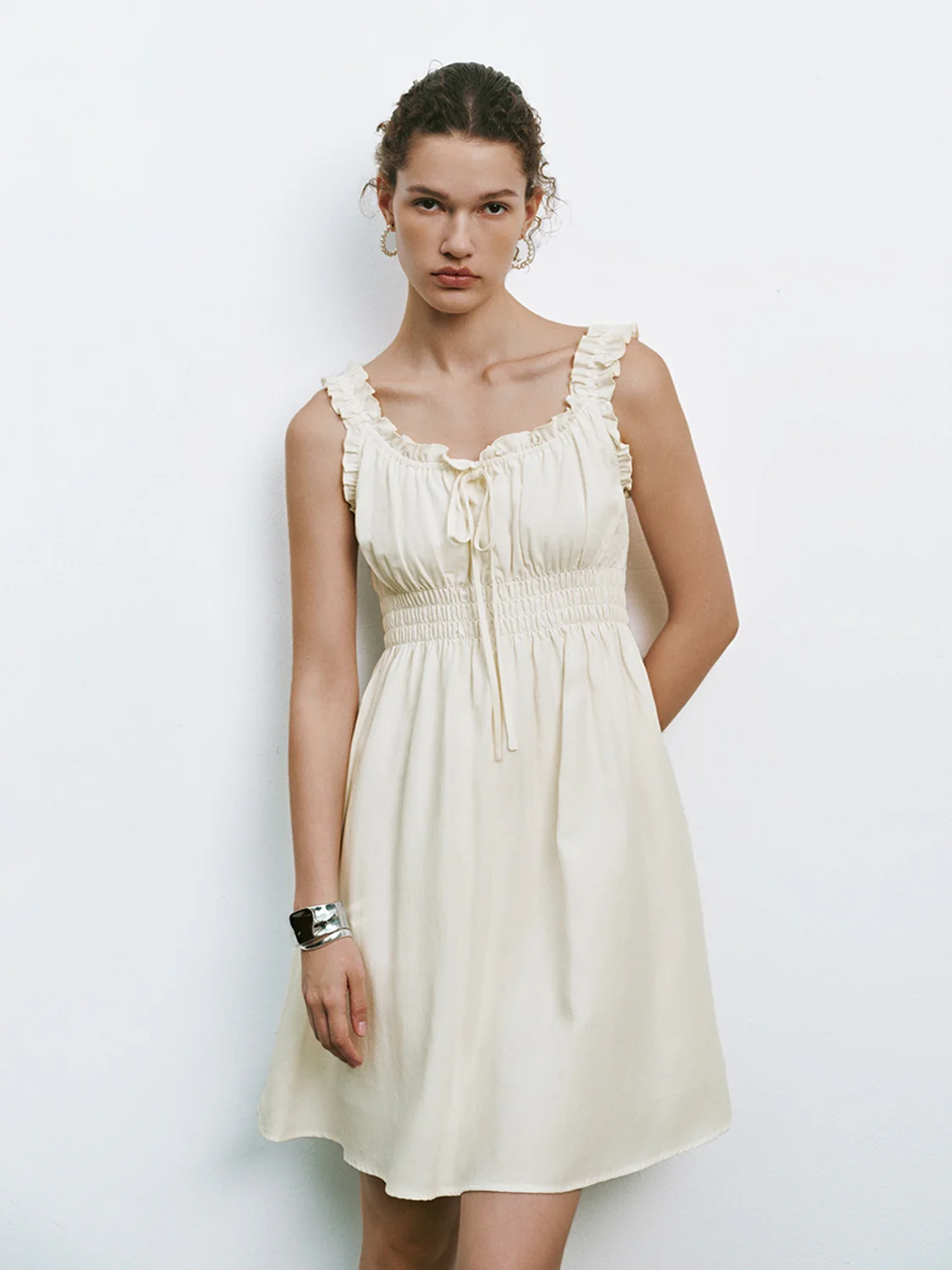 Shirred Ruffle Mini Dresses - Image 7