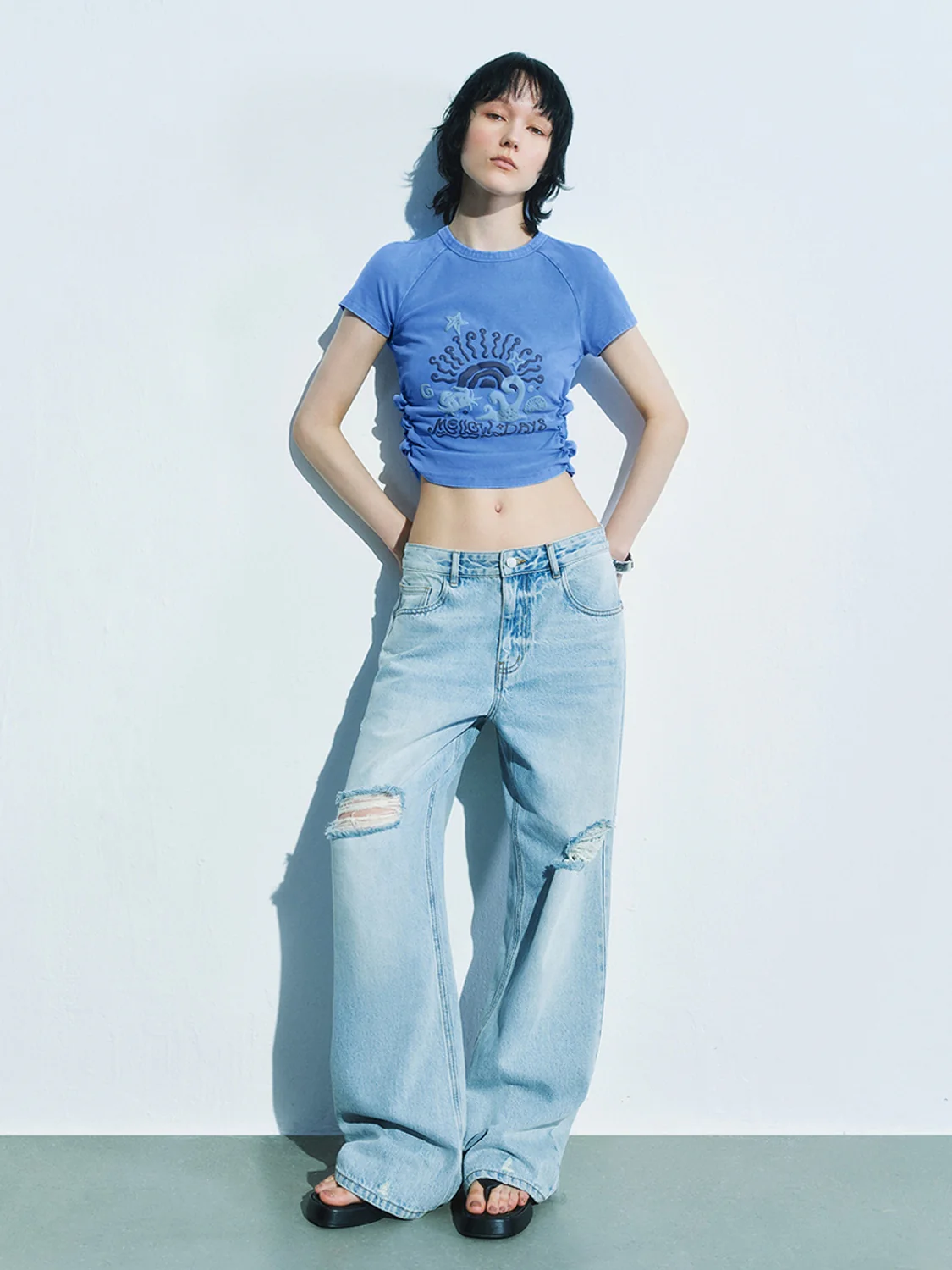 Shirred Skinny-Fit T-Shirts - Image 4