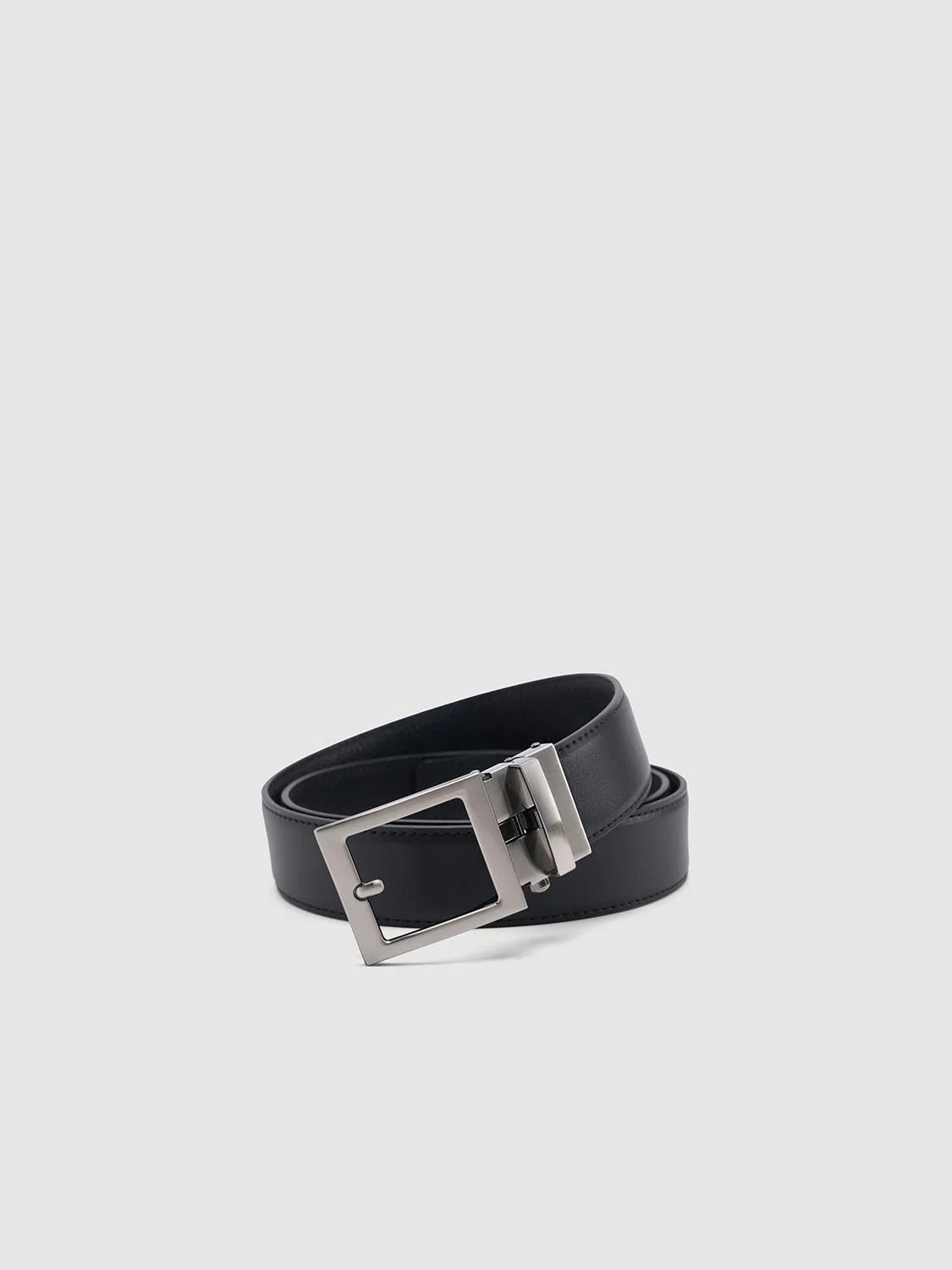 Silver Square Buckle Leather Belts - Image 3
