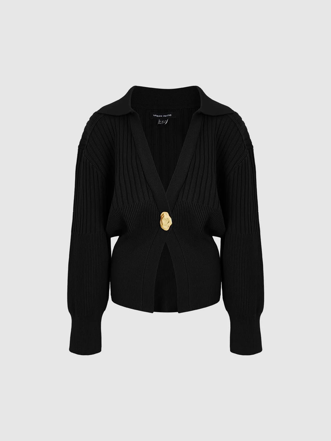 Single Button Collared Knitted Cardigans - Image 42