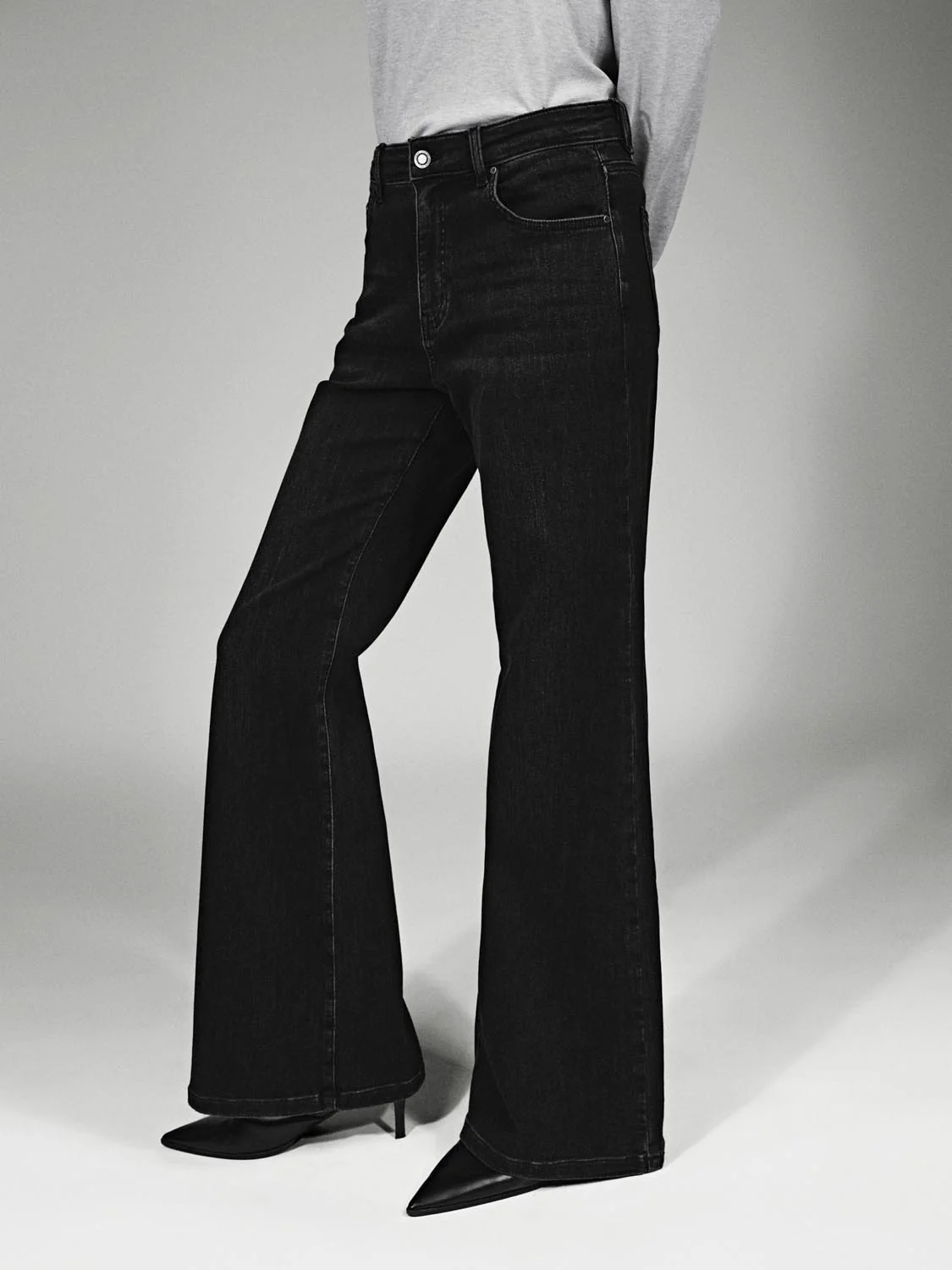 Skinny Fit Flare Leg Jeans - Image 3