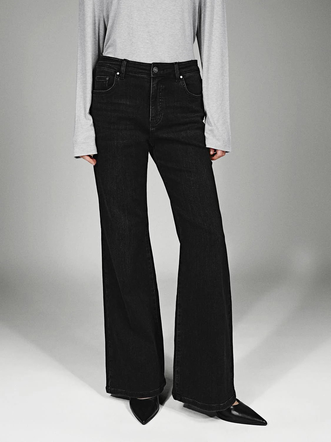 Skinny Fit Flare Leg Jeans - Image 9