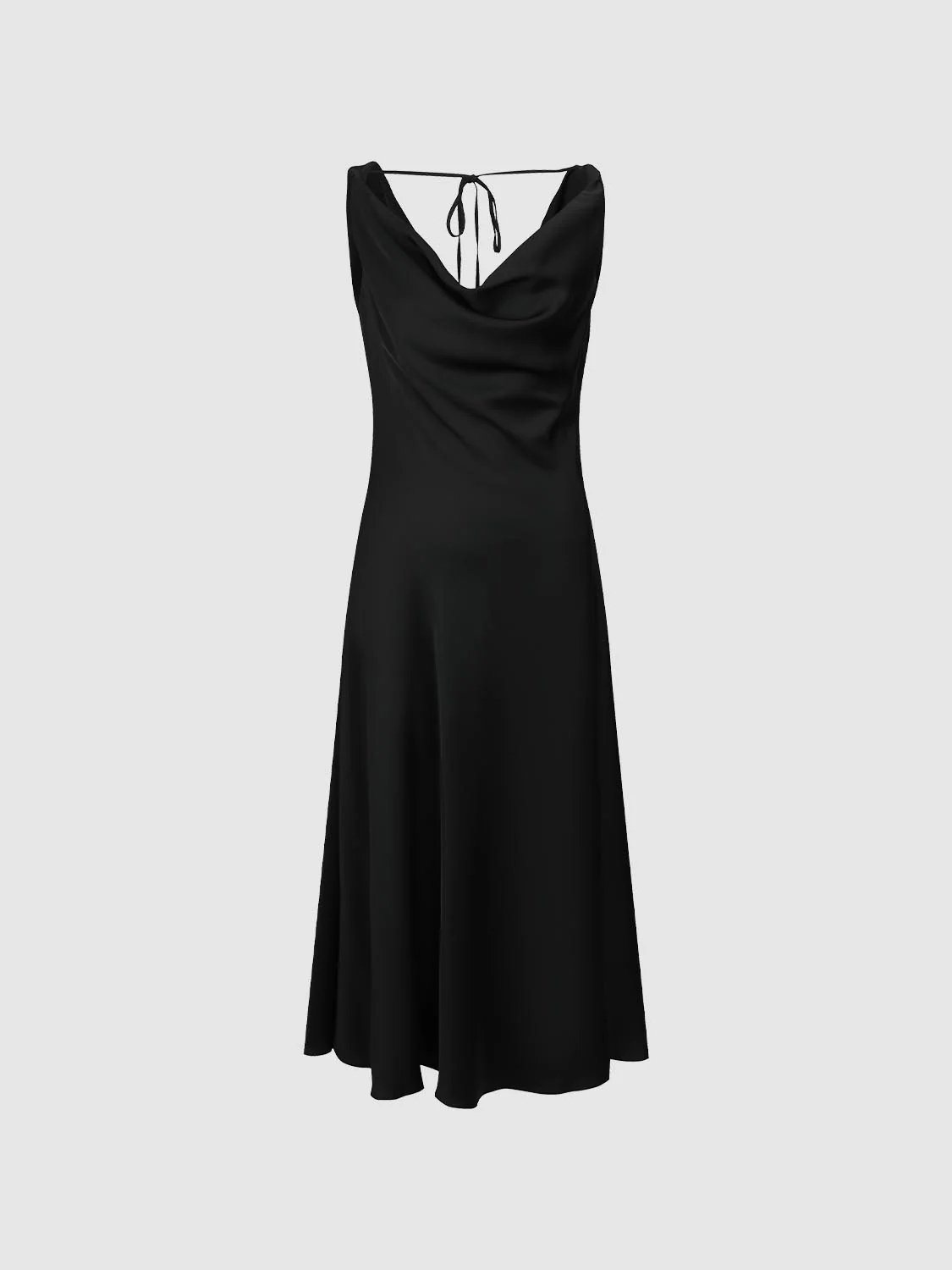 Sleeveless Draped A-Line Midi Dresses - Image 4