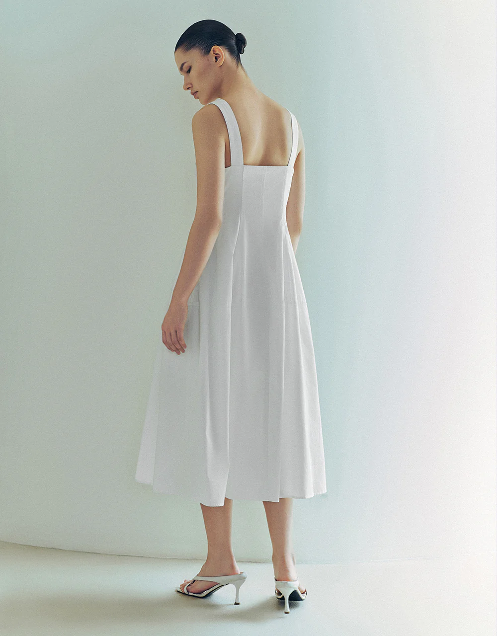 Sleeveless Square-cut Collar A-Line Dress - Image 6