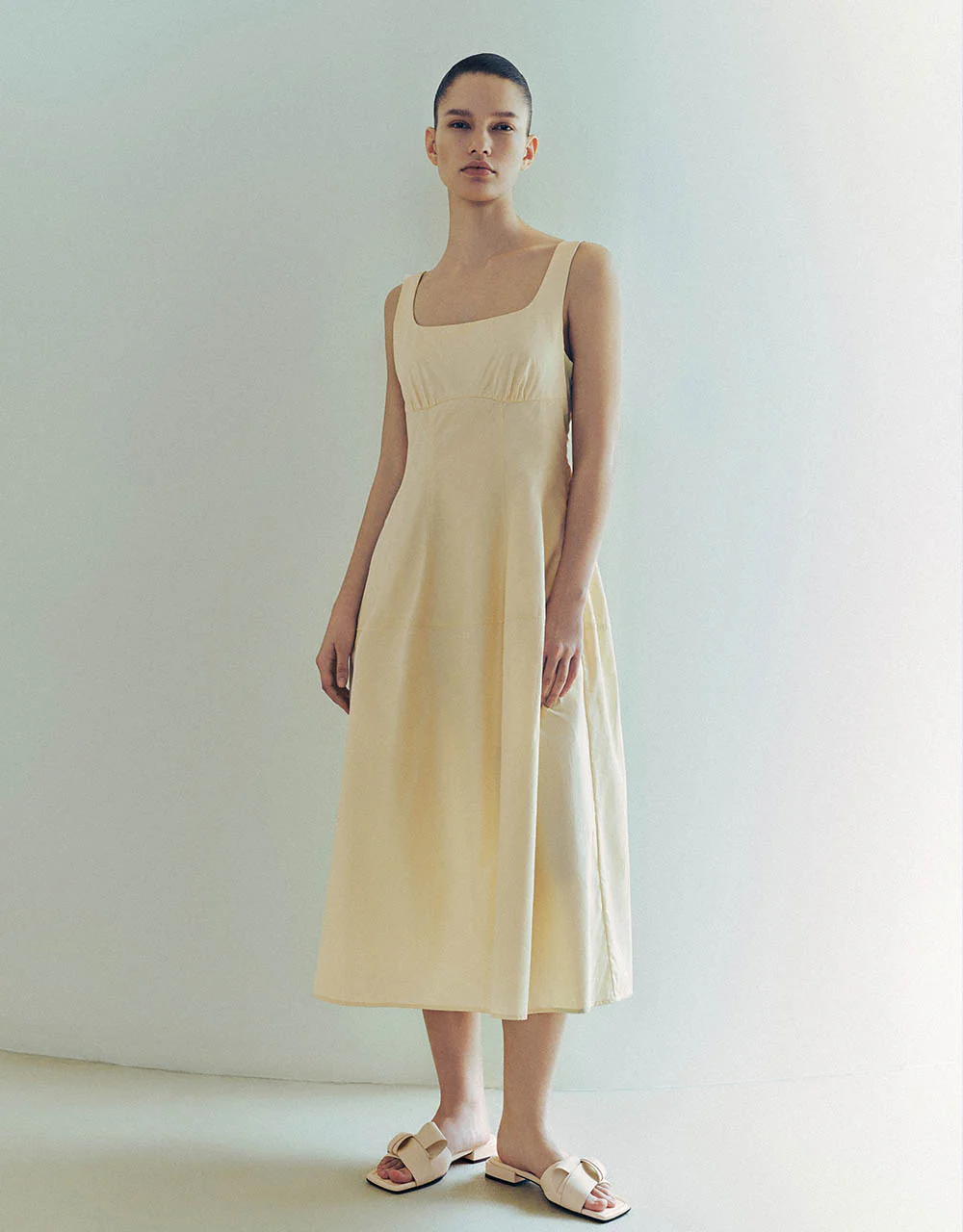 Sleeveless Square-cut Collar A-Line Dress - Image 9