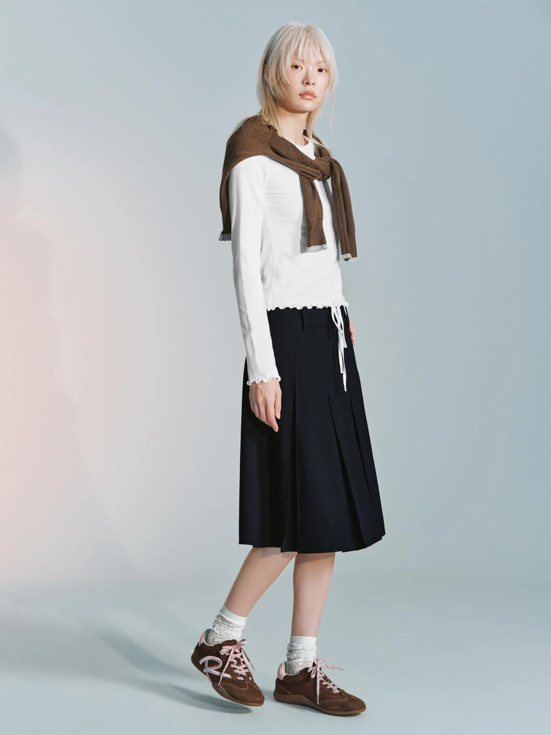 Slim Fit Crew Neck Frill Trim T-Shirts - Image 5
