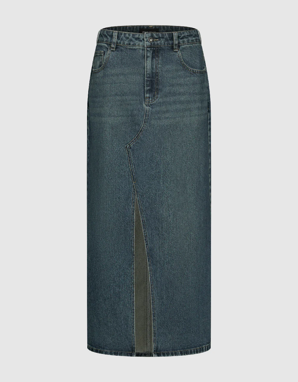 Split Hem Straight Denim Skirt - Image 9