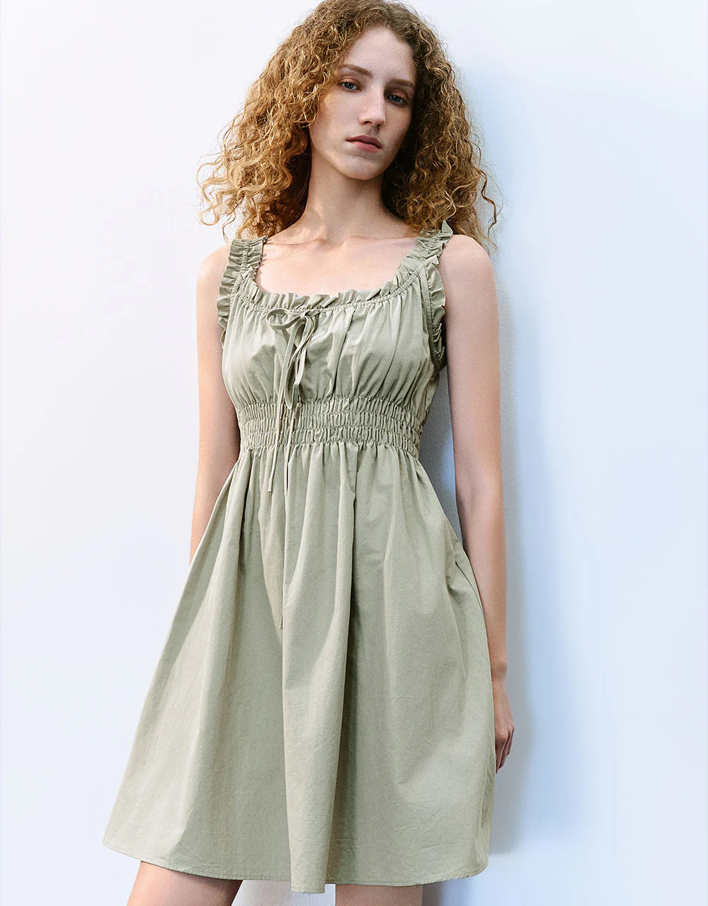 Square-cut Collar A-Line Dress - Image 10