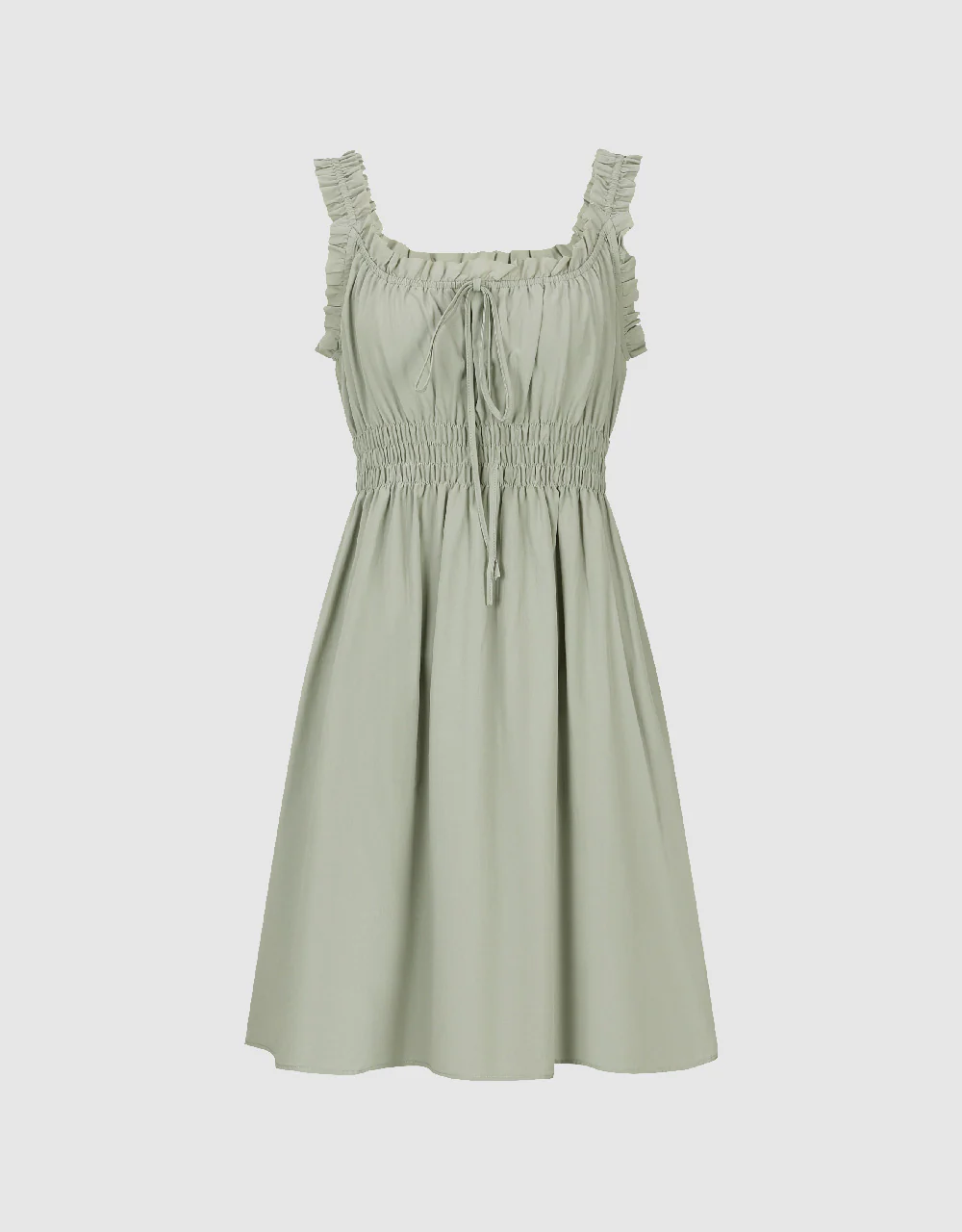Square-cut Collar A-Line Dress - Image 12