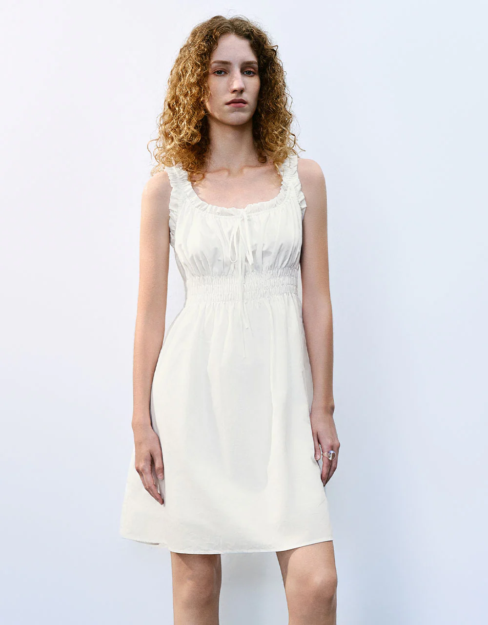 Square-cut Collar A-Line Dress - Image 17