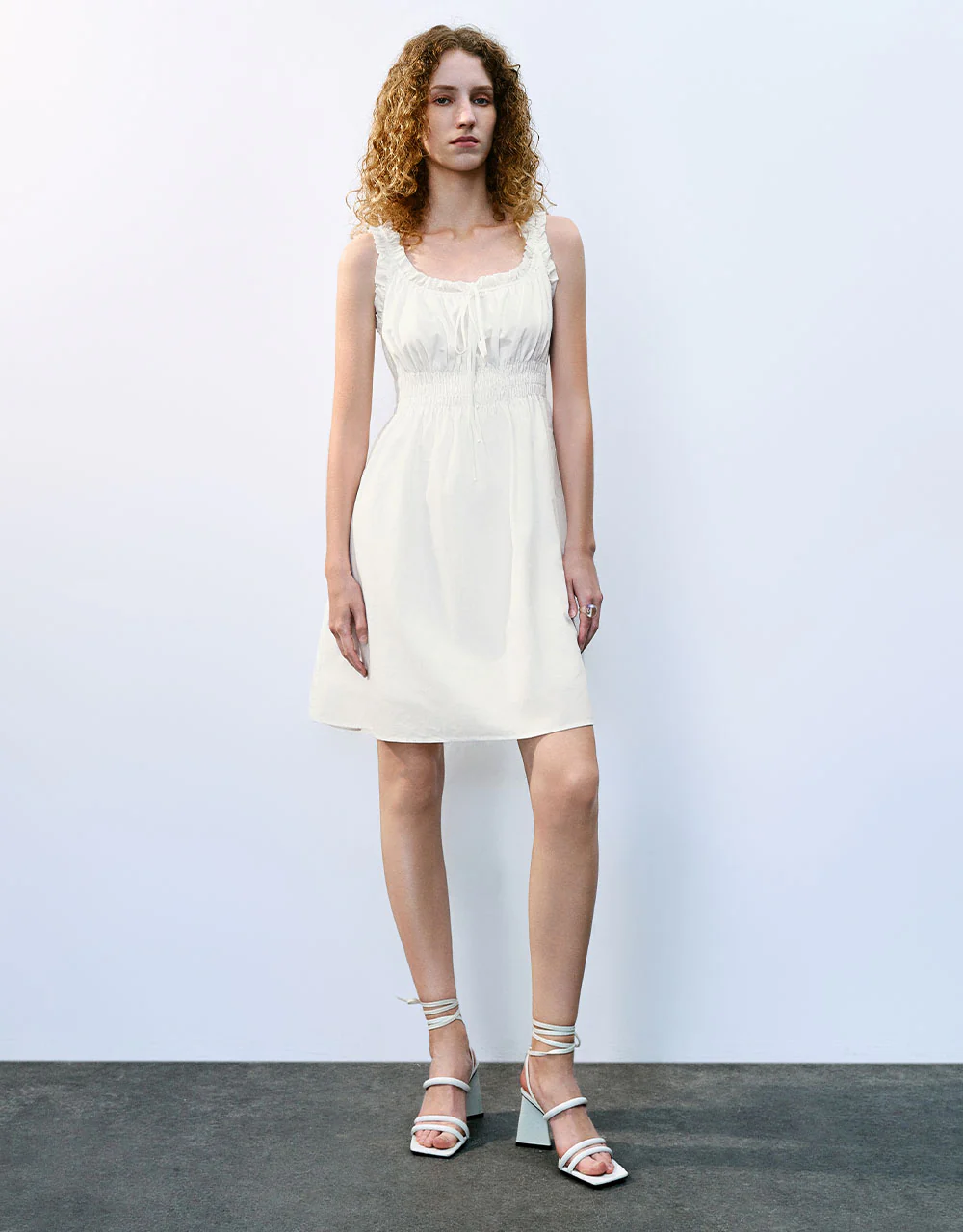Square-cut Collar A-Line Dress - Image 24