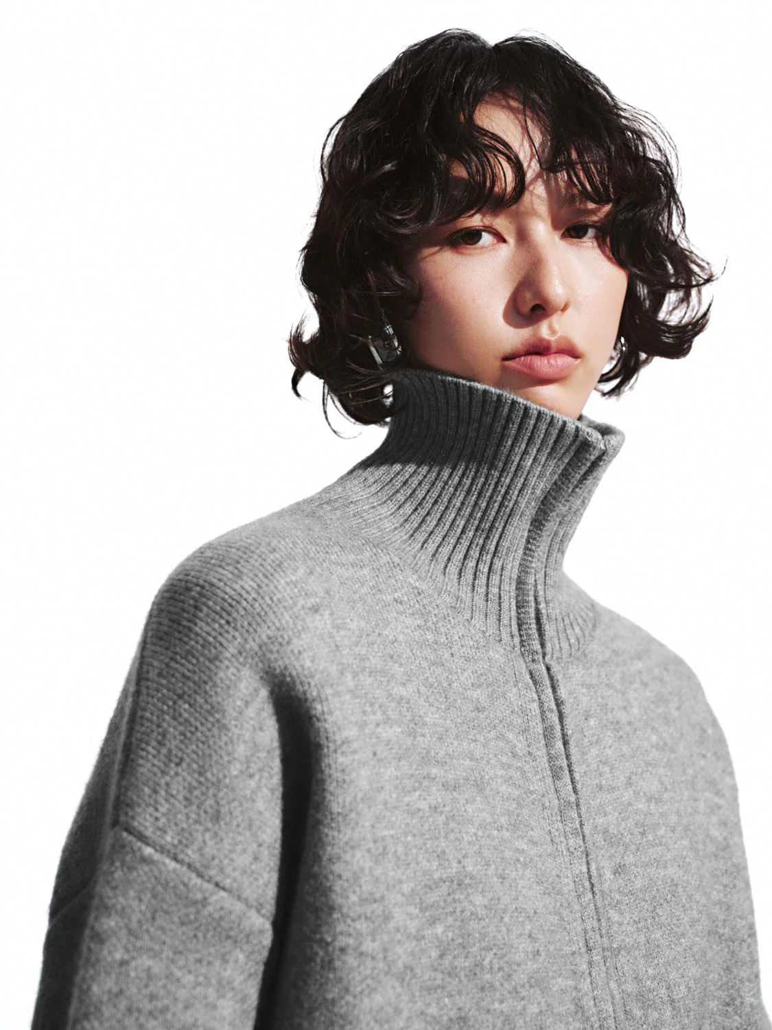Stand Collar Full Zip Knitted Cardigans - Image 3