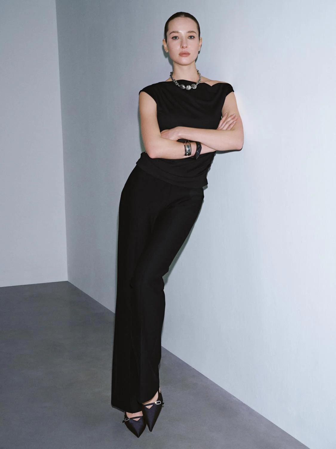 Stitch Detail Flare Leg Pants - Image 15