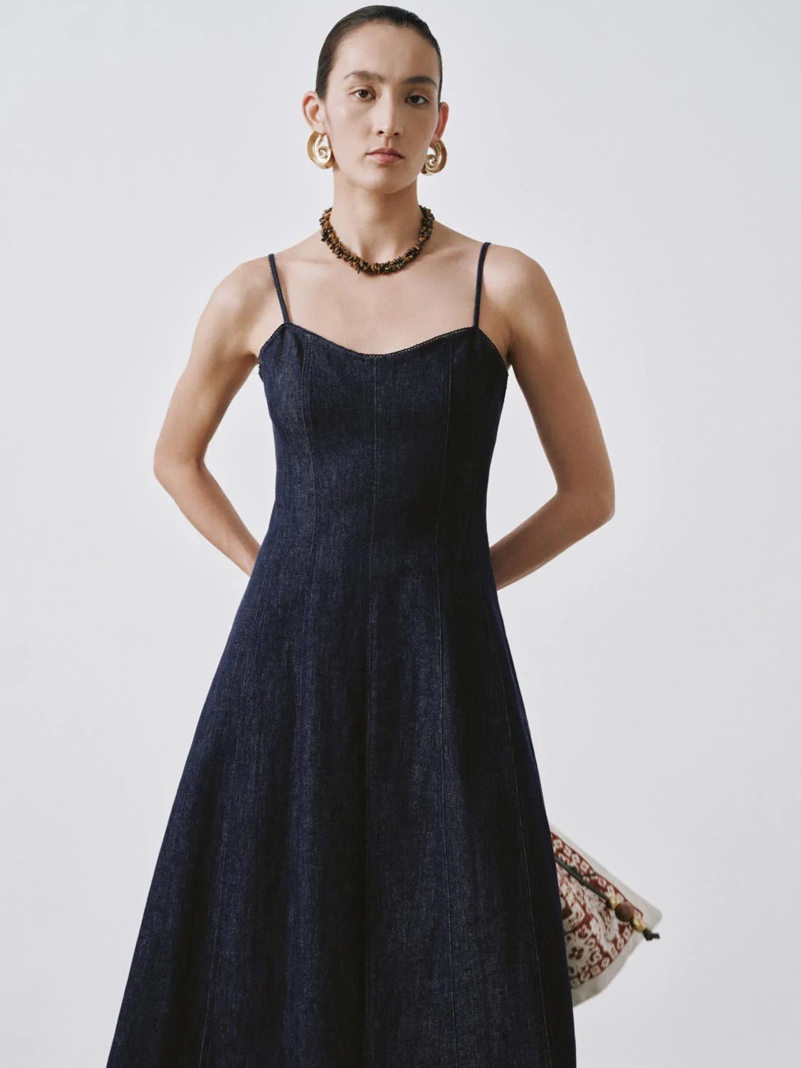 Strappy Denim Midi Dresses - Image 5