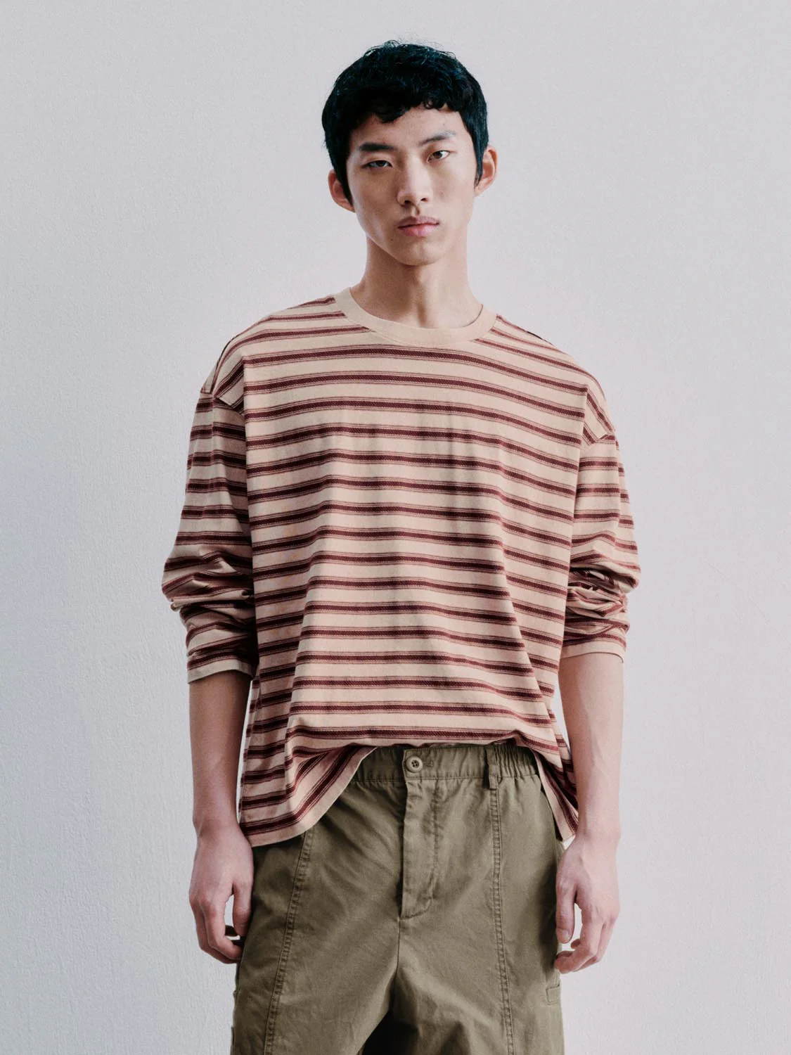 Striped Crew Neck Long Sleeve T-Shirts