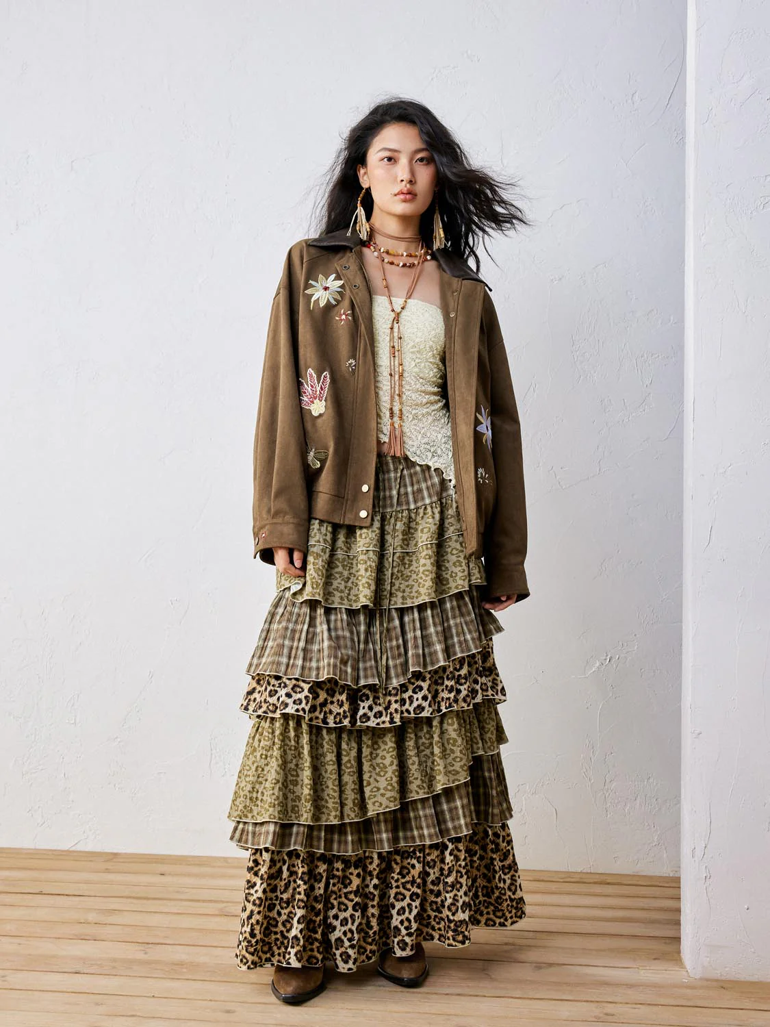 Suede Embroidered Jacket - Image 4