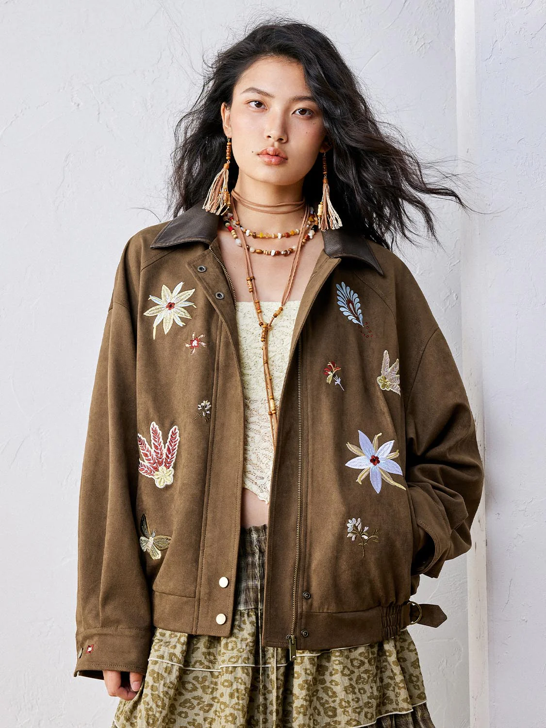Suede Embroidered Jacket - Image 9