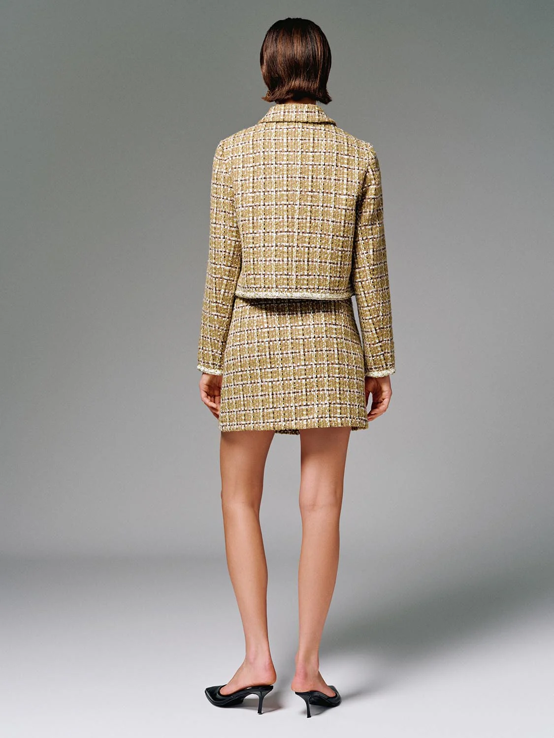 Thick Button Up Tweed Jacket - Image 6