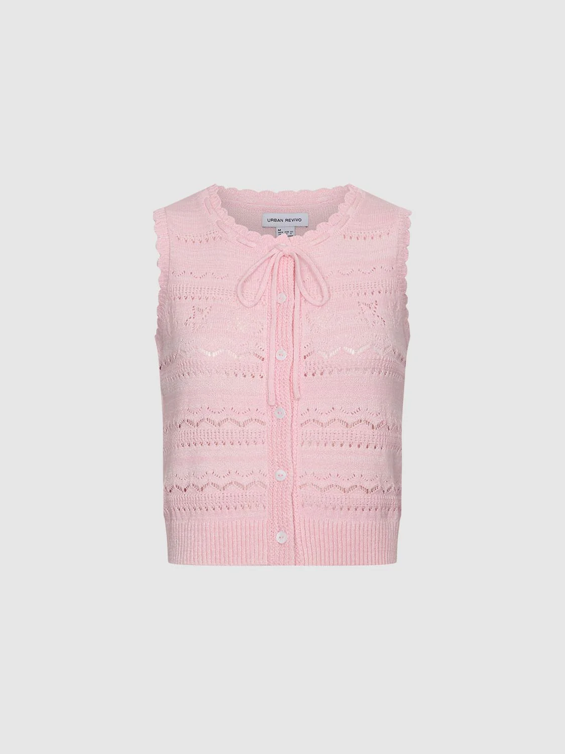 Tie Front Sleeveless Open Knitted Cardigans - Image 7