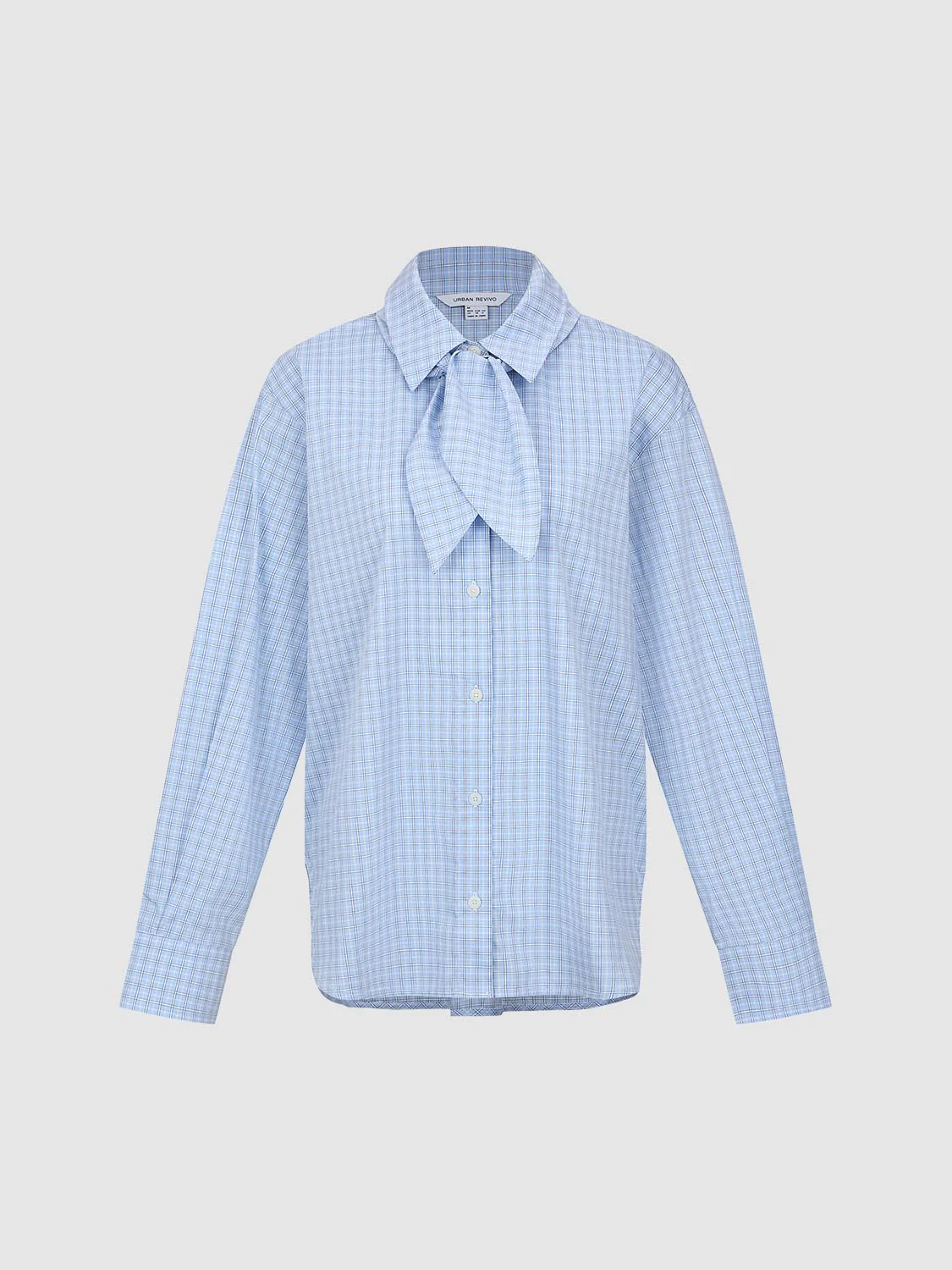 Tie Neck Plaid Shirts - Image 7