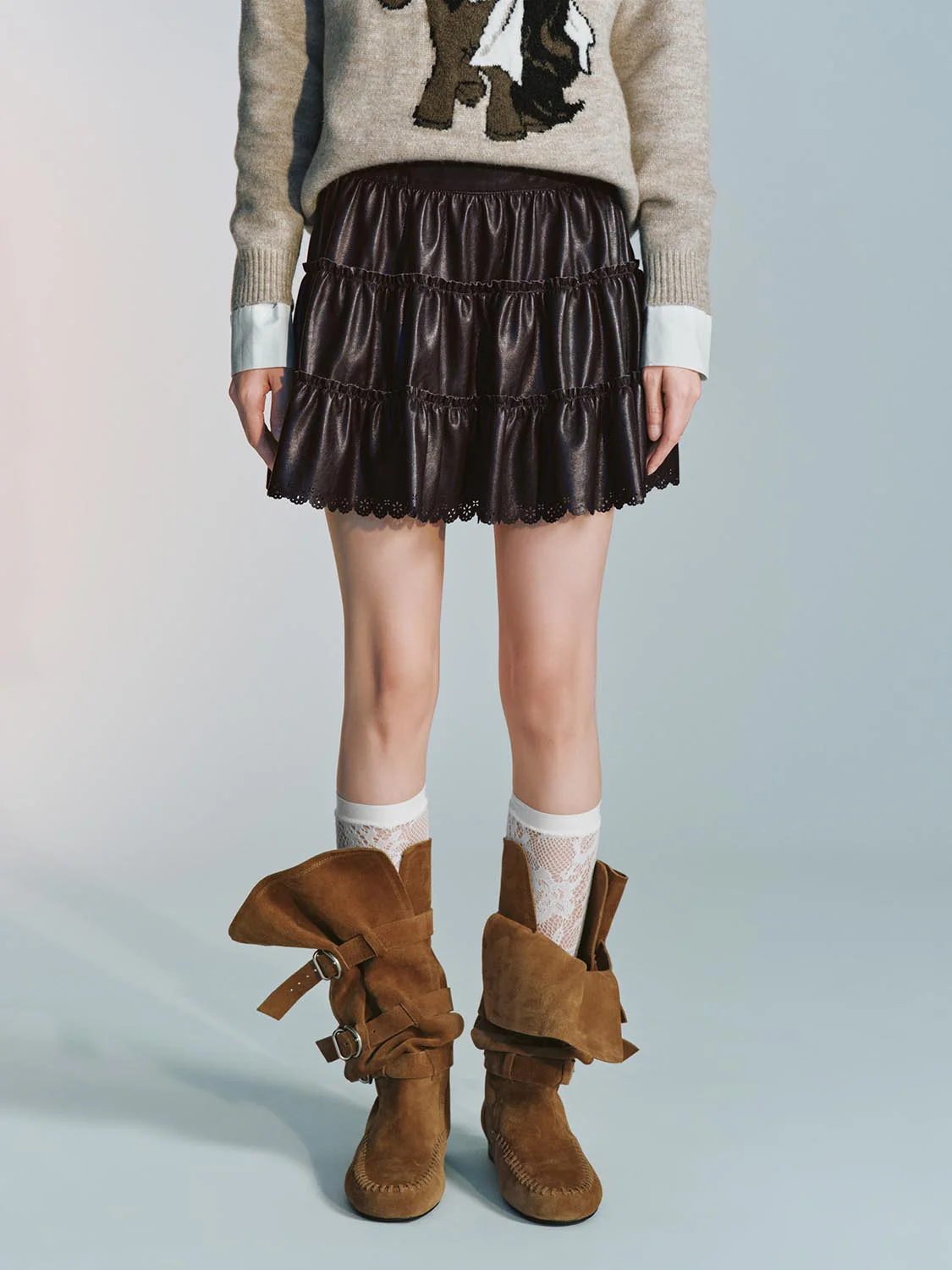 Tiered A-Line Midi Skirts - Image 9