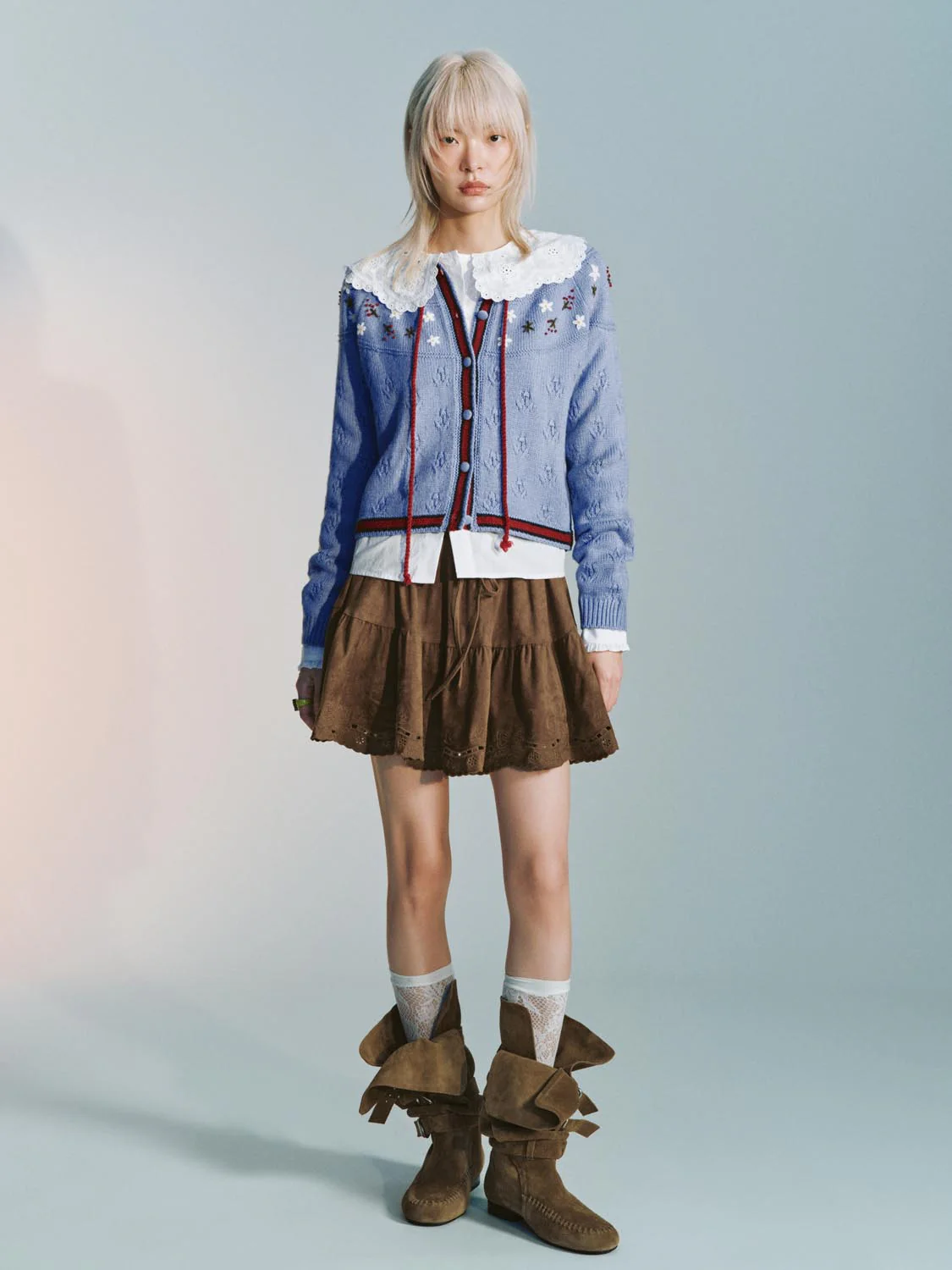 Tiered Ruffle A-Line Mini Skirts - Image 7