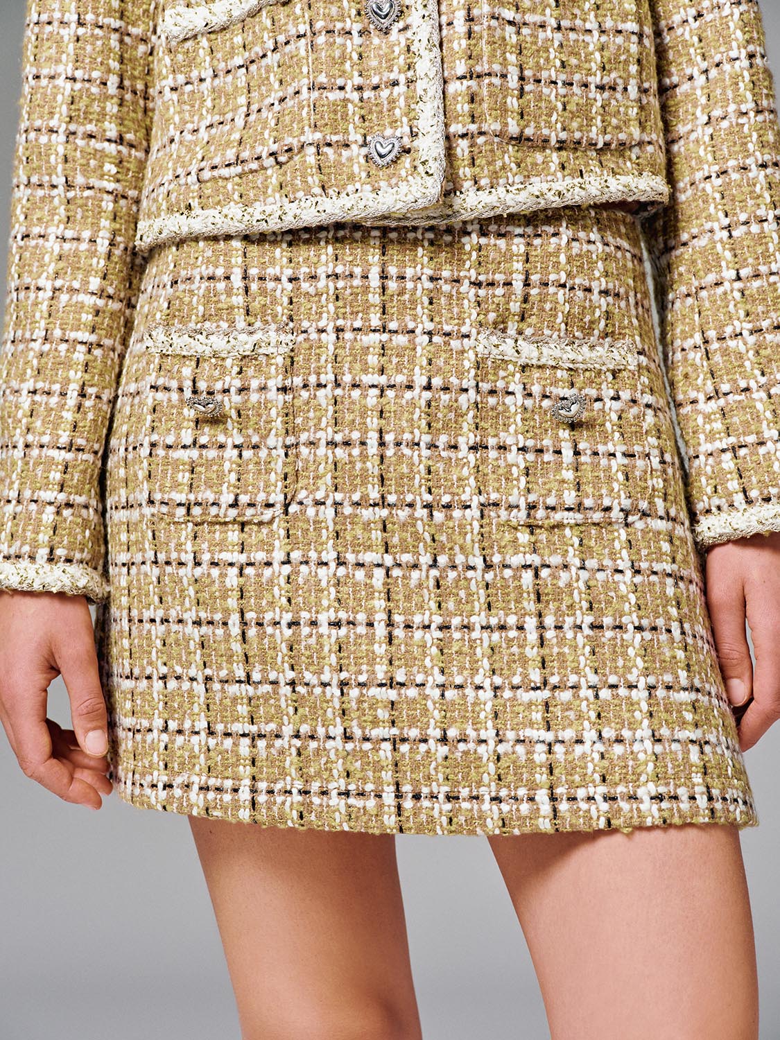 Tweed A-Line Mini Skirts - Image 4