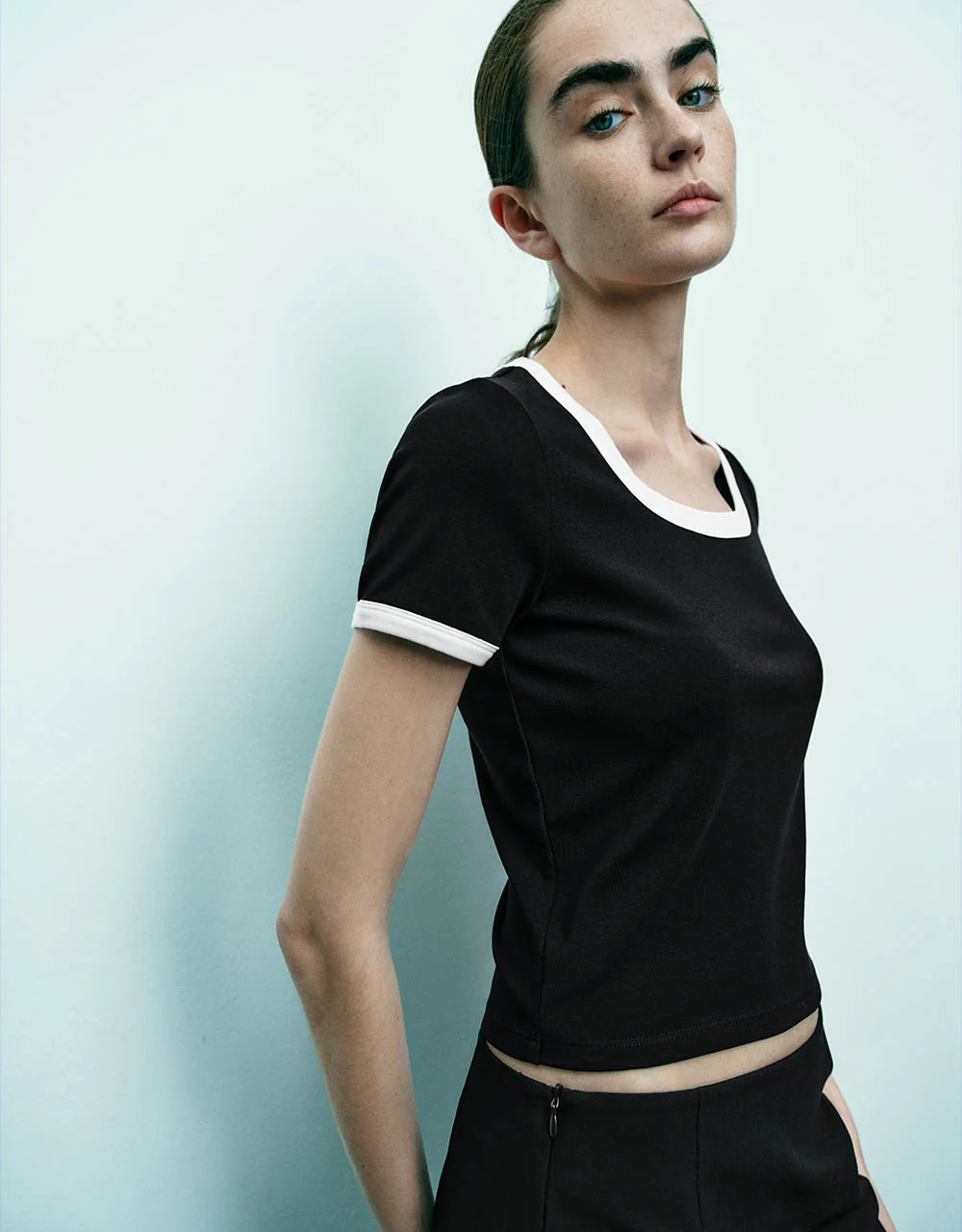 U Neck Knitted Skinny T-Shirt - Image 19
