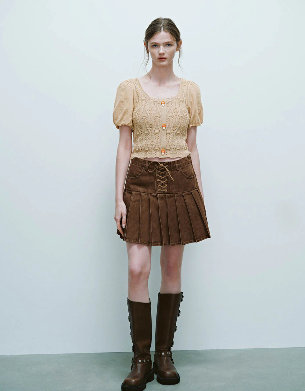 U Neck Skinny Knitted T-Shirt - Image 6
