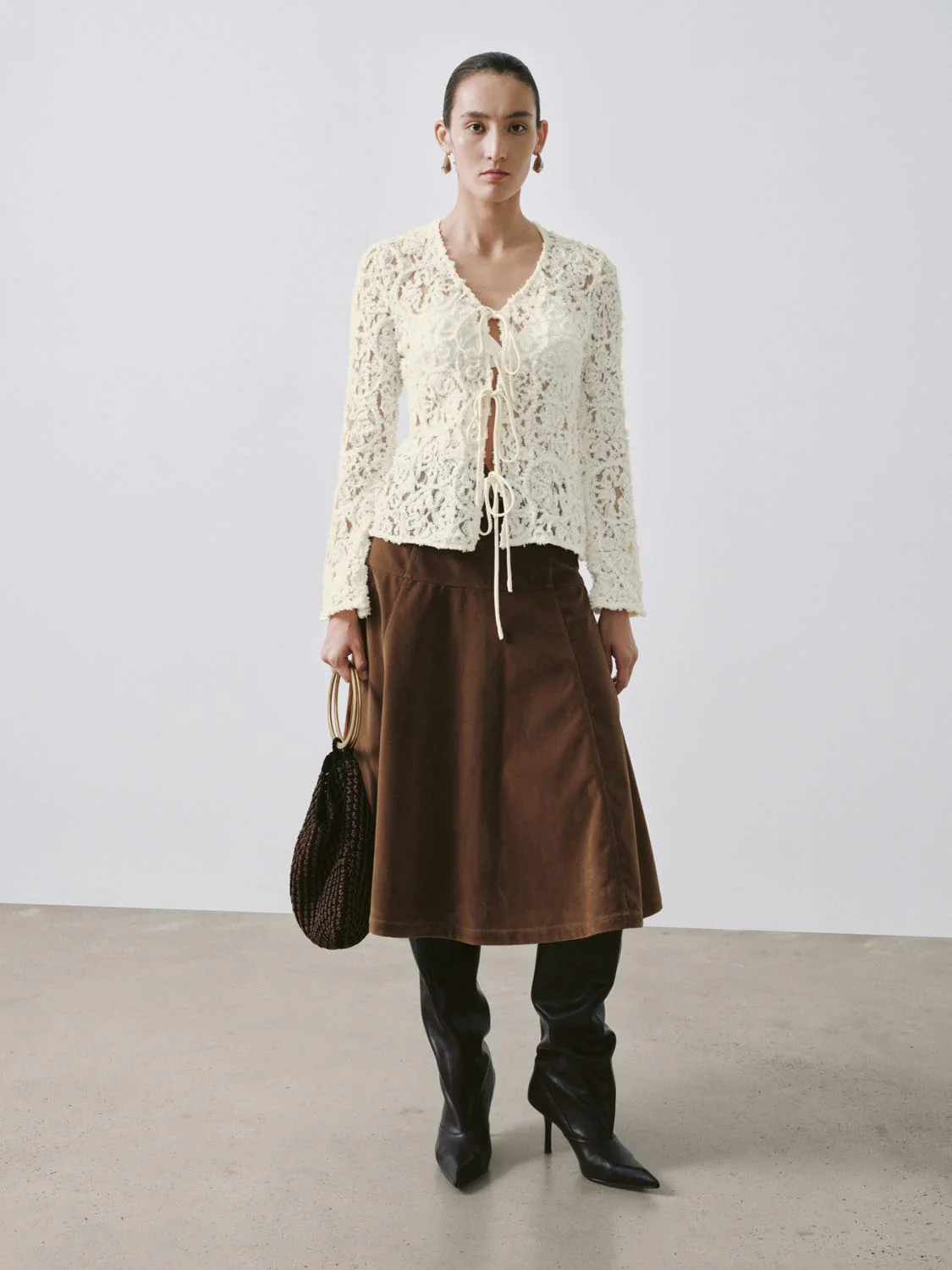 V-Neck Laced Tie Front Shirts - Image 5