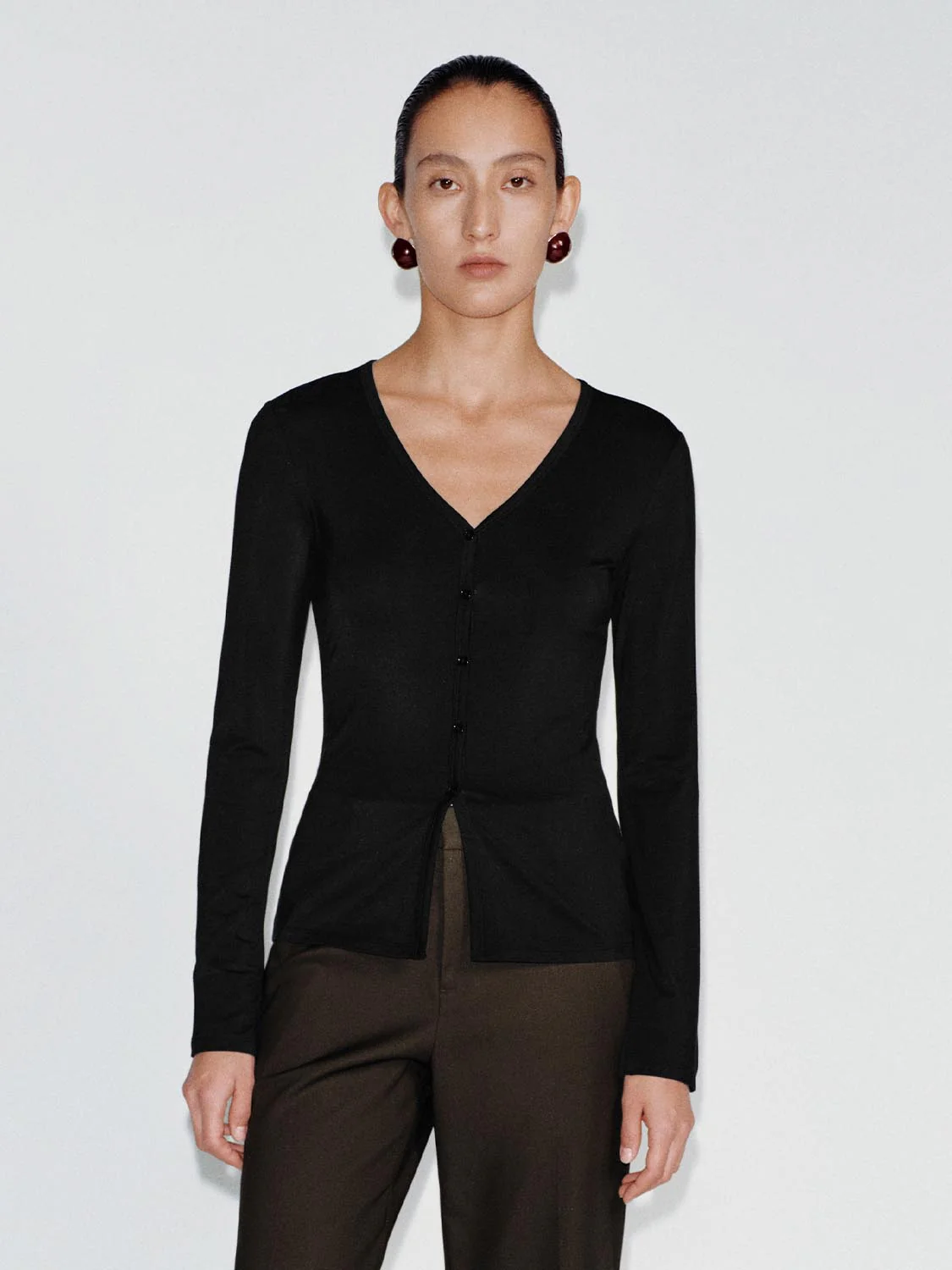 V-Neck Nipped Waist Button Up Jackets - Image 18